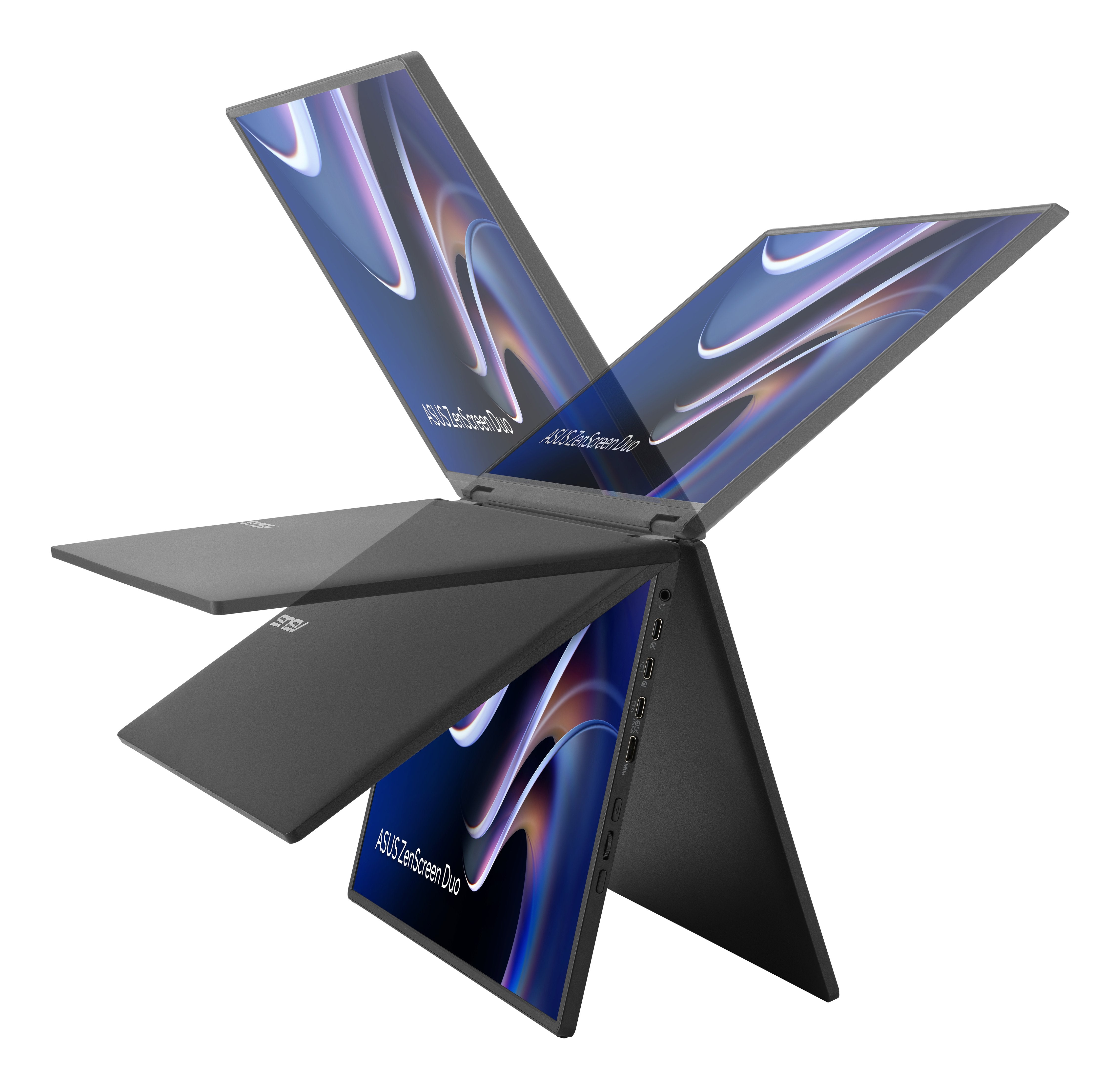 Asus Zenscreen Duo Mb14fcd (71 Cm (14 Zoll), Negro, 2xwuxga, 360 Grad Faltbar, Dual 14" Usb-C, Mini-Hdmi) 90lm0cz1-B01n71