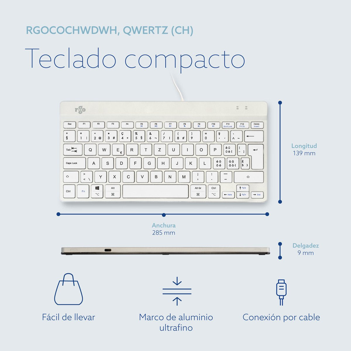 EAN 8719274492191 - R-Go Tools RGOCOCHWDWH teclado Oficina USB Checa imagen 12