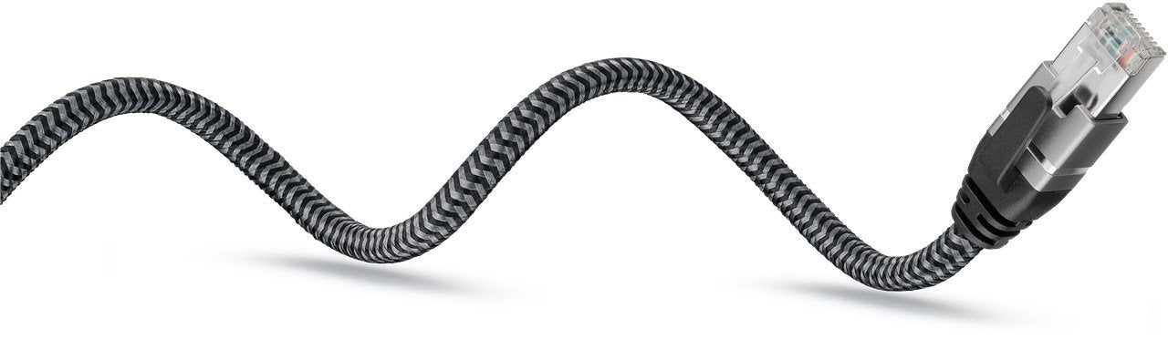Goobay Ethernet Cable Usb-C 3.2 Gen2 Plugs> Rj-45 Enchufes, Adaptador Lan Negro/Plateado, 15 Metros, Capa Textil Trenzada 70755