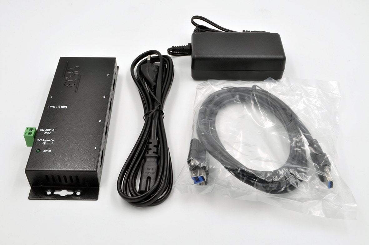 Usb 3.2 Gen1 Hub 4-Port Extern Negro Inkl.12v Netzt.+Usb3.0 Cable