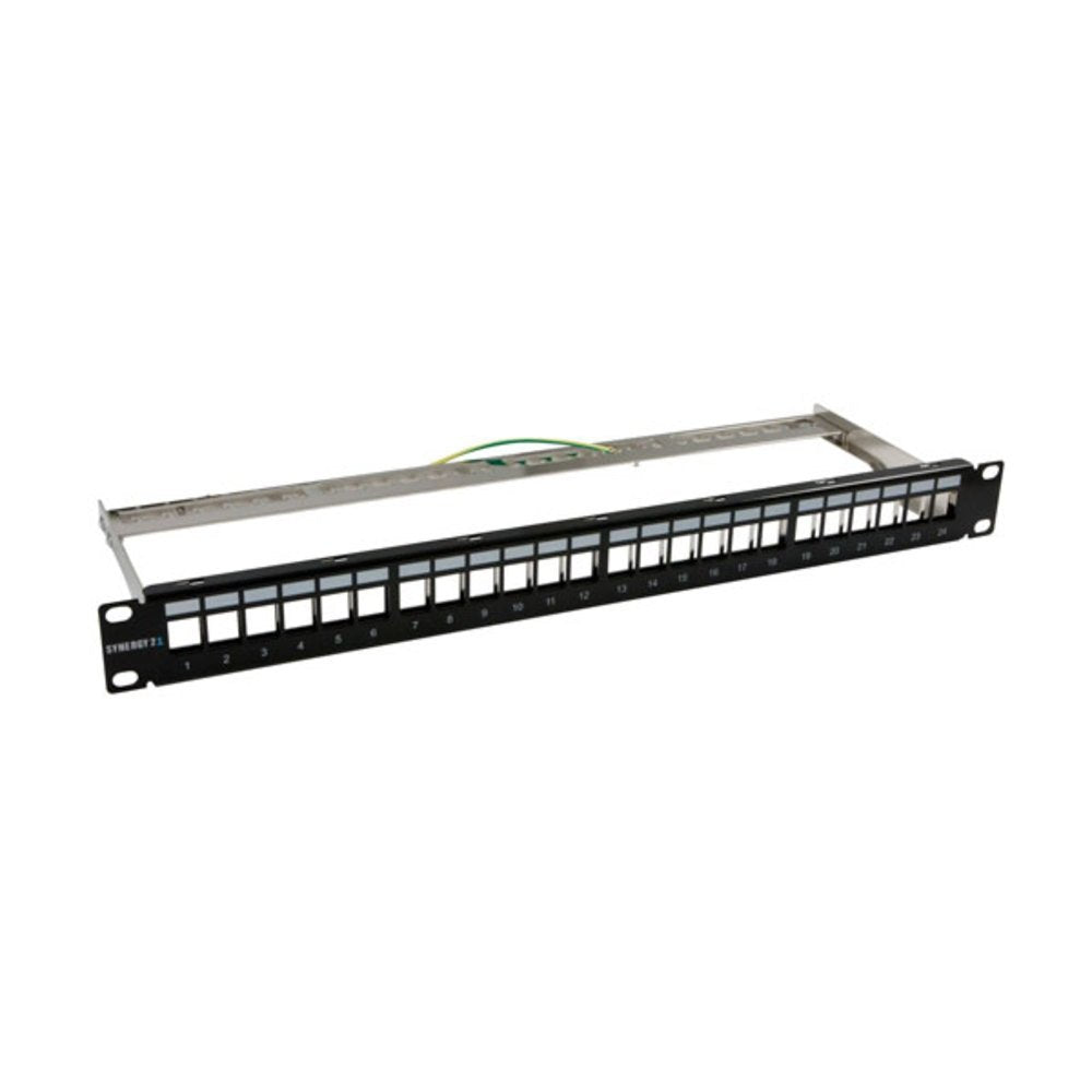 Keymone,Modulträger, 19\"Patchpanel Para 24xtp-Modul, 1he(T152mm), Negro, Synergy 21,