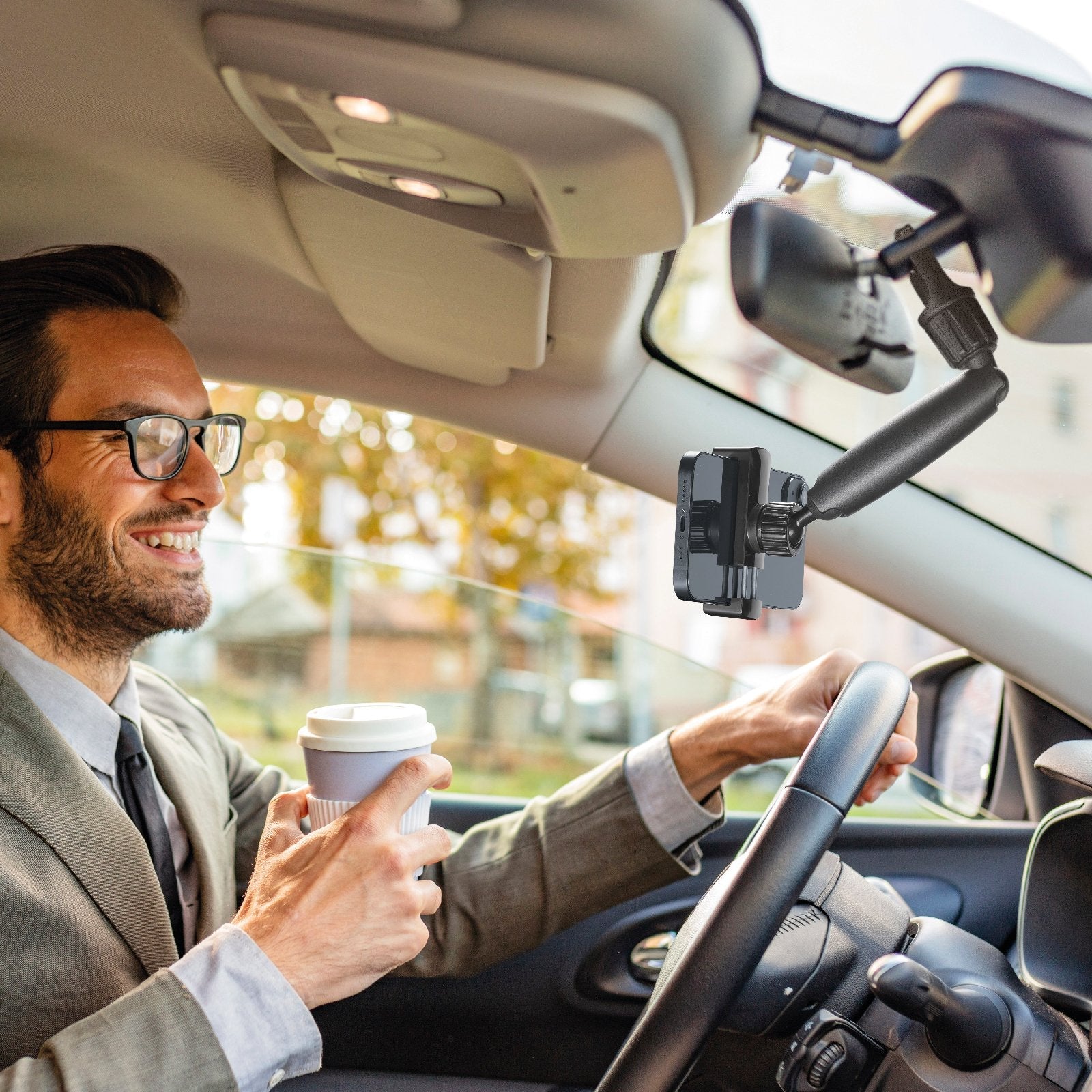 Cellularline Spin Mirror Car Holder Negro