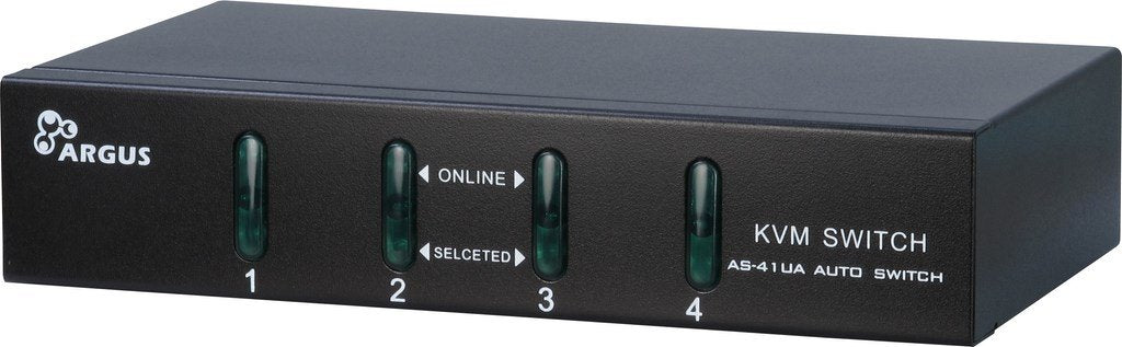 Inter-Tech Kvm-As-41ua Interruptor Kvm Negro, Switch Kvm 1920 X 1440 Pixeles, Negro