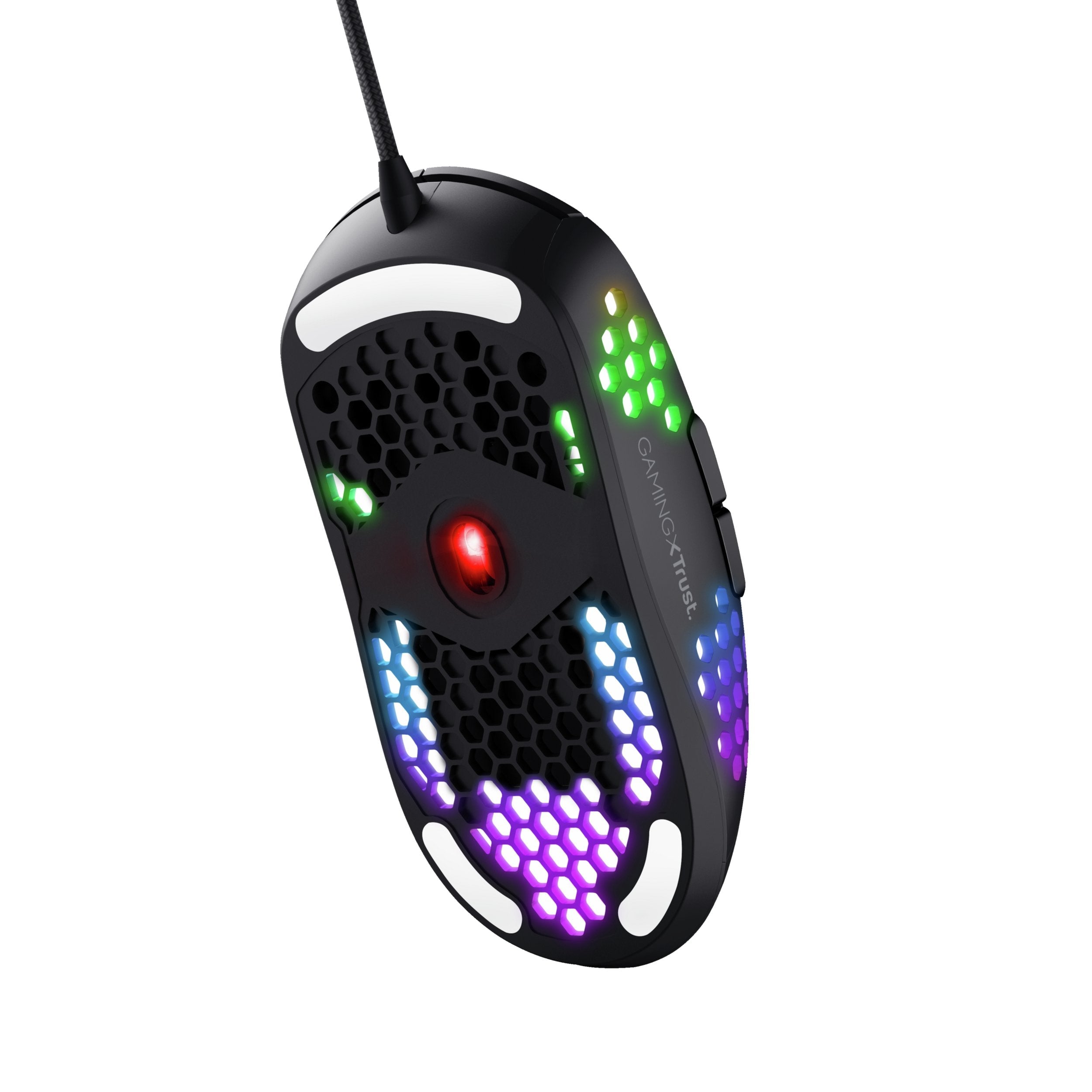 Ratón Trust Gaming Gxt 960 Graphin 200-10000 Dpi 2 Botones Para Pulgar Iluminación Rgb Carcasa Perforada Cable Trenzado Usb 1.8m