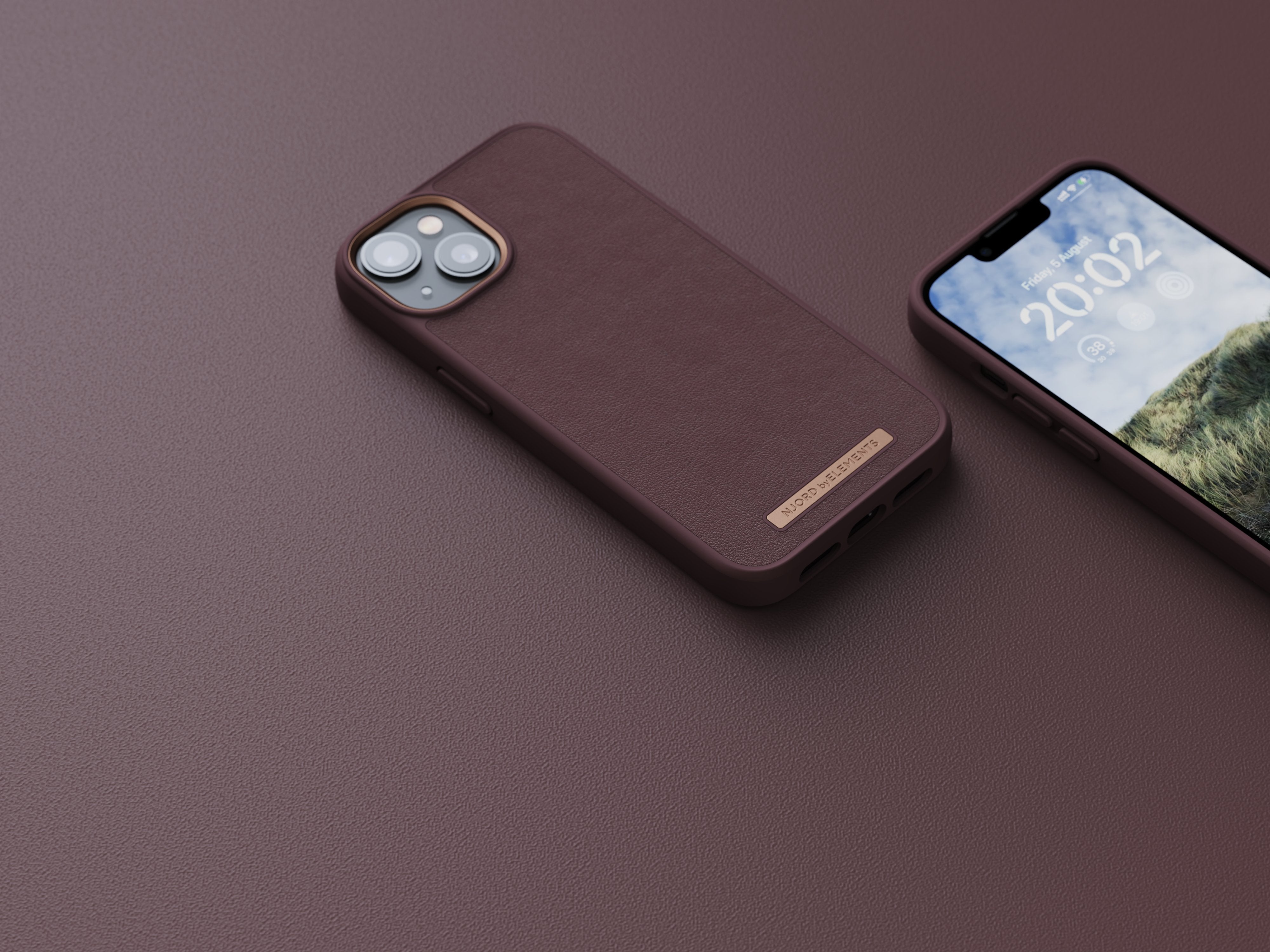Funda Magsafe Iphone 12/13/14 Piel Marron Oscuro Njord