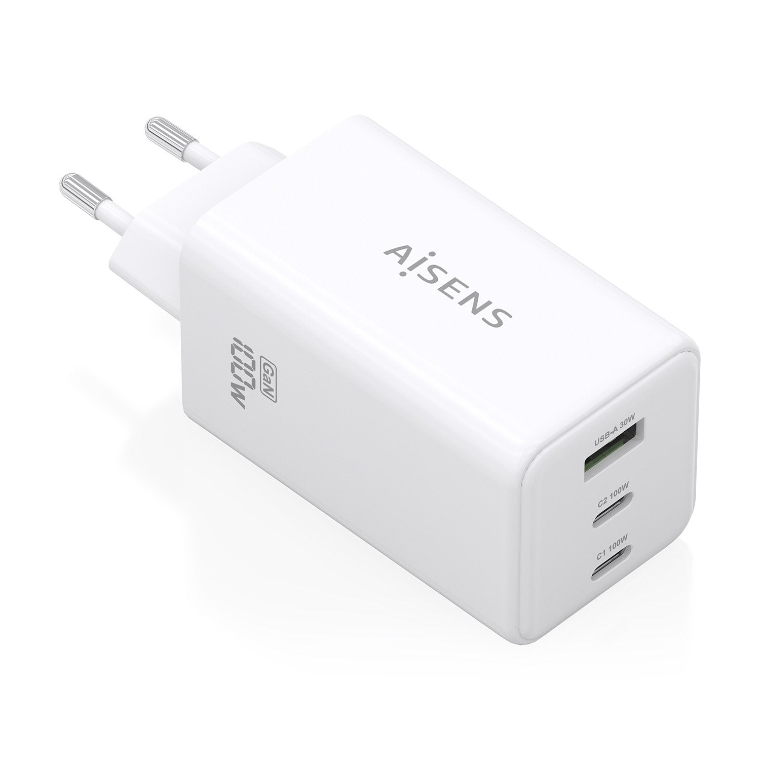 Aisens Cargador Gan 100w, 2xusb-C Pd3.0 Qc4.0 Qc5.0, 1xusb-A Qc3.0, Blanco