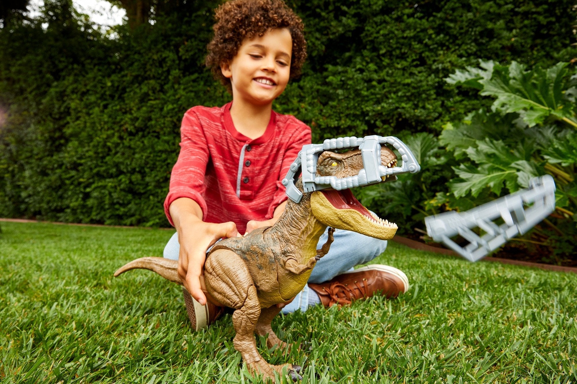 Mattel Jurassic World Stomping Battle Acción T-Rex Mini-Play Figura Gwd67