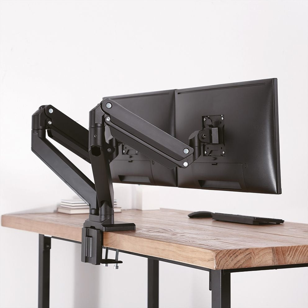 Roline Lcd-Doppelarm, Tischmontage, Gasfeder, Je 5 Gelenke, Bis 35 Zoll, Bis 2x 15 Kg