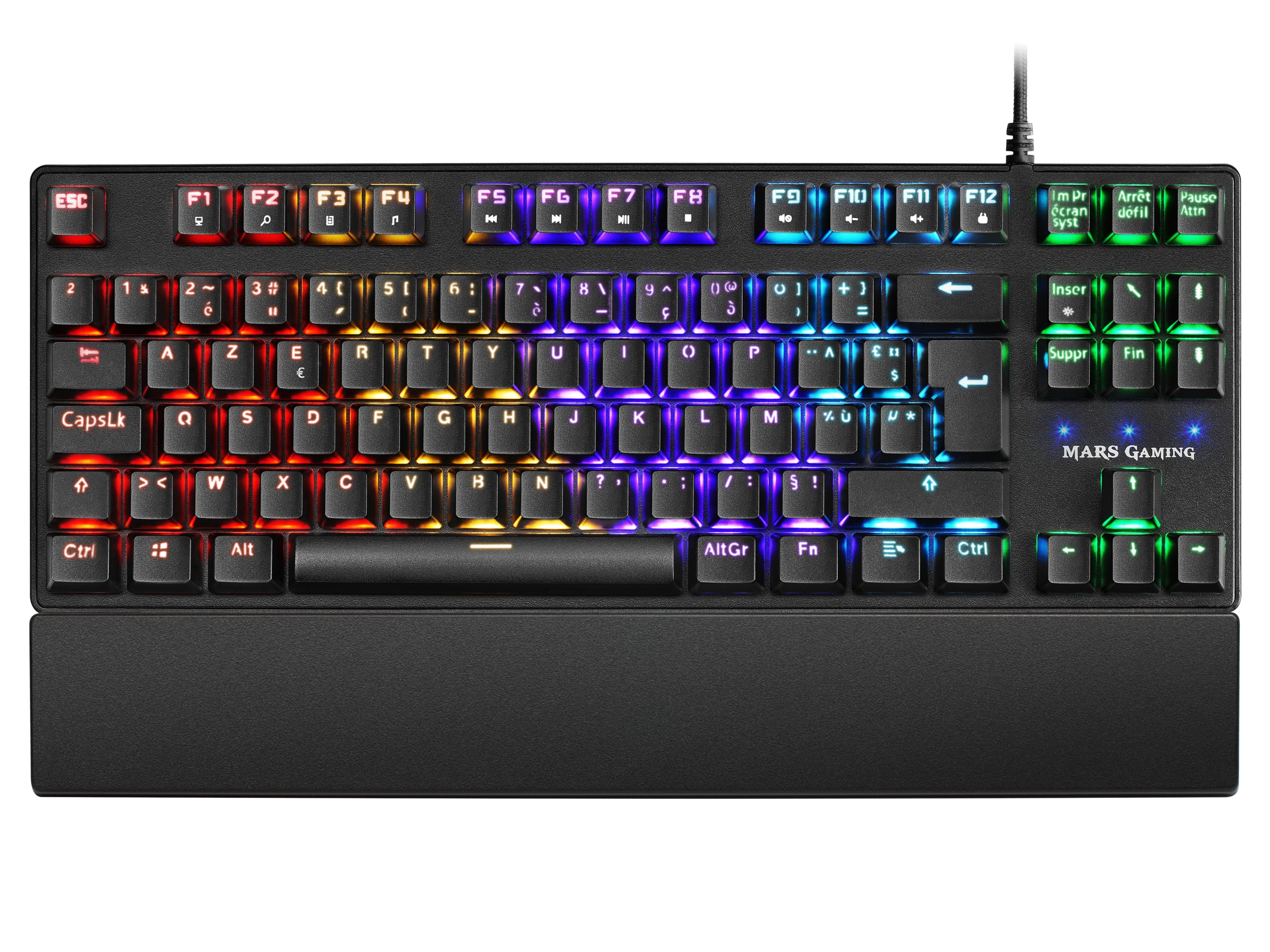 Mars Gaming Mkxtkl Teclado Mecanico - Switches Outemu Sq - Rgb 5 Colores - Diseño Tkl Compacto - Reposamuñecas