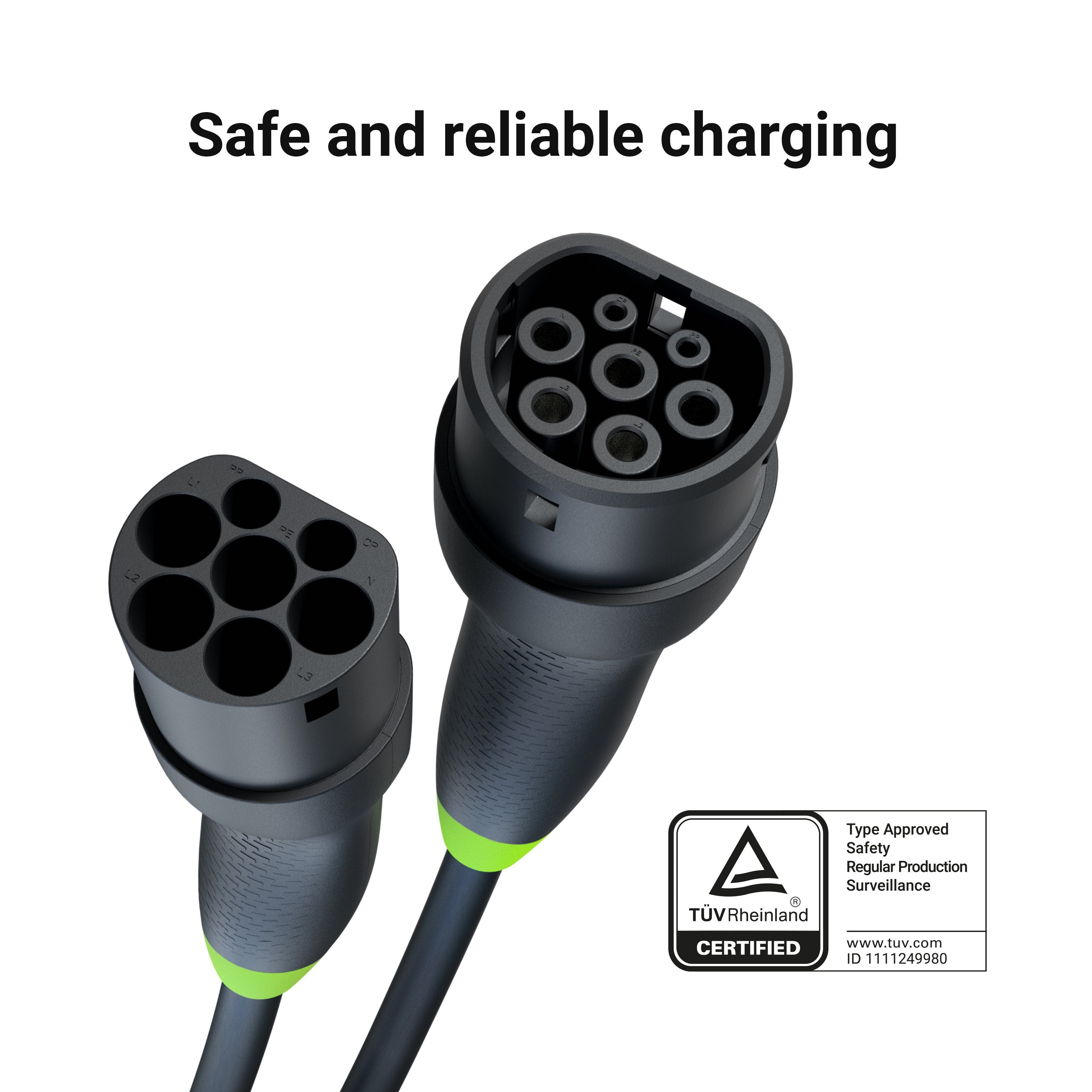 Green Cell Cable 3 Fases  Tipo 2  22 Kilovatios  5 Metros