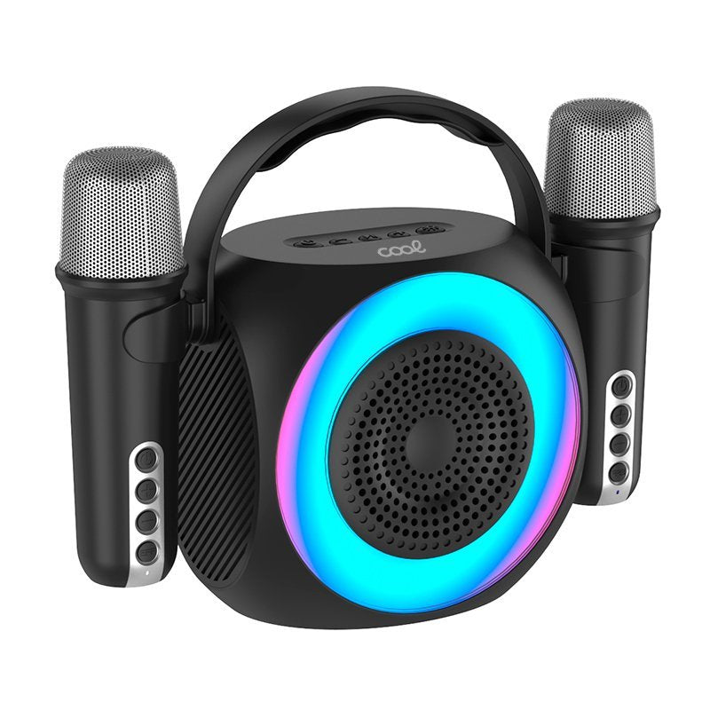Cool Altavoz Bluetooth Universal Musica 6w Mini Karaoke Party + 2 Microfonos Negro