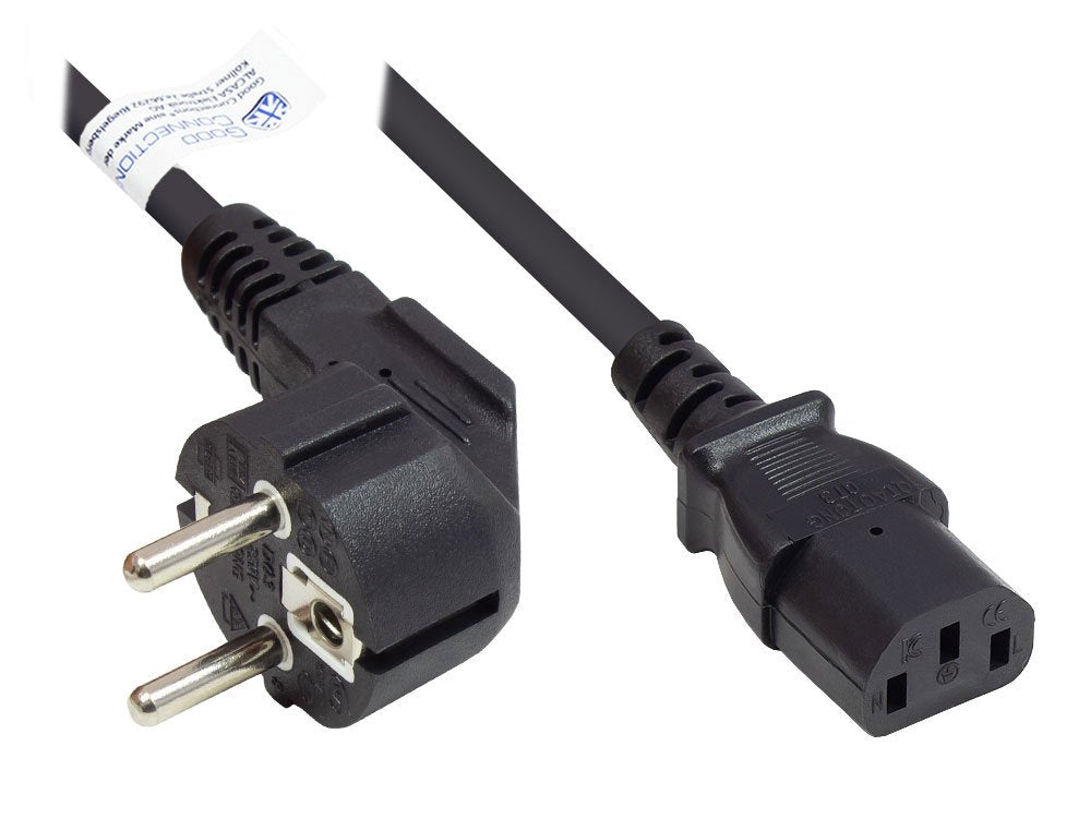 Good Connections Schutzkontakt-Stecker Gew.- C13 Schw. 15m