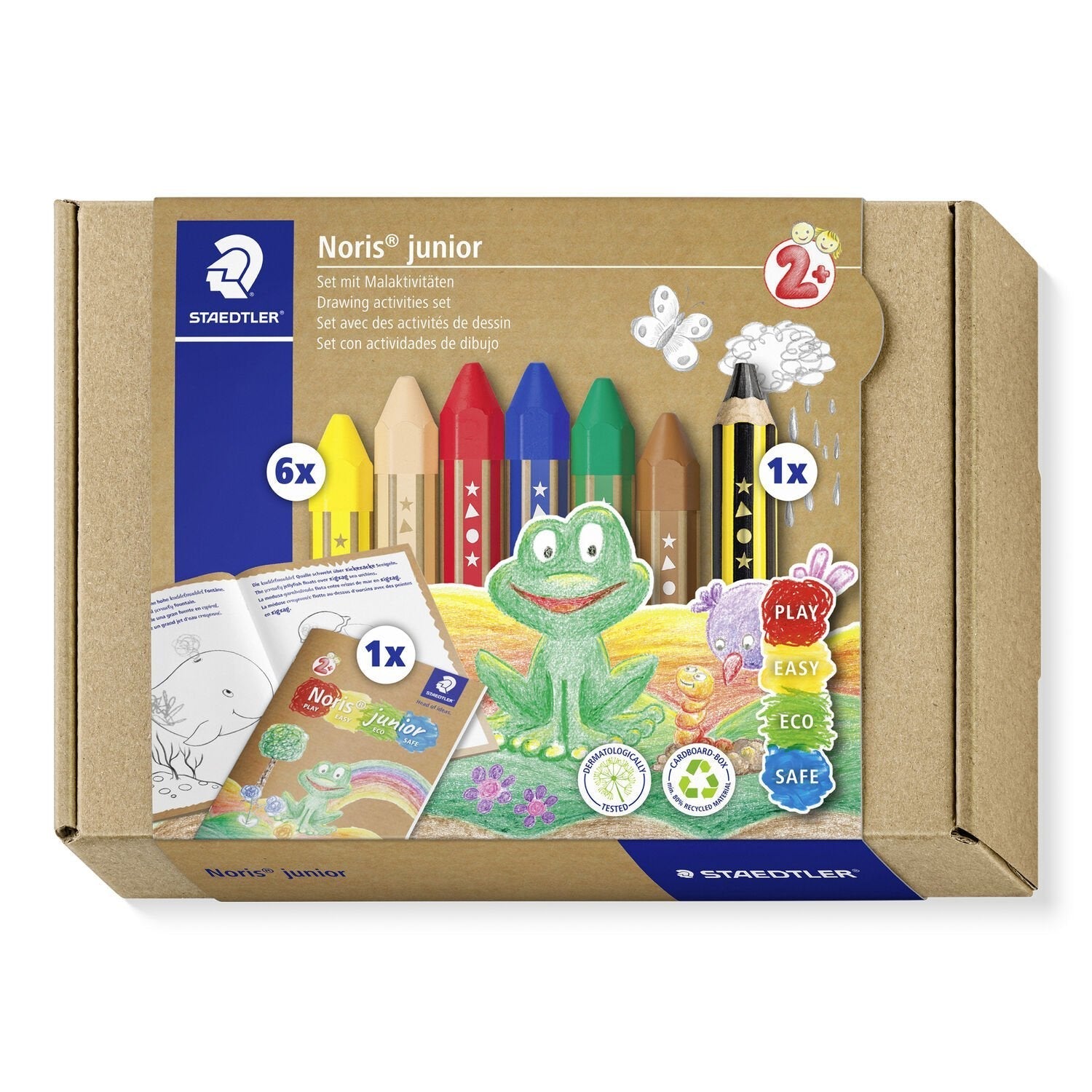 Set De Dibujo Noris Junior 6 Ceras De Colores, Lápiz Y Librito De Actividades