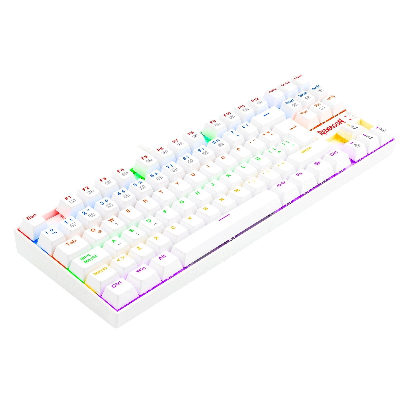 Redragon Kumara 2 Teclado Mecanico Gaming Rainbow Español Blanco