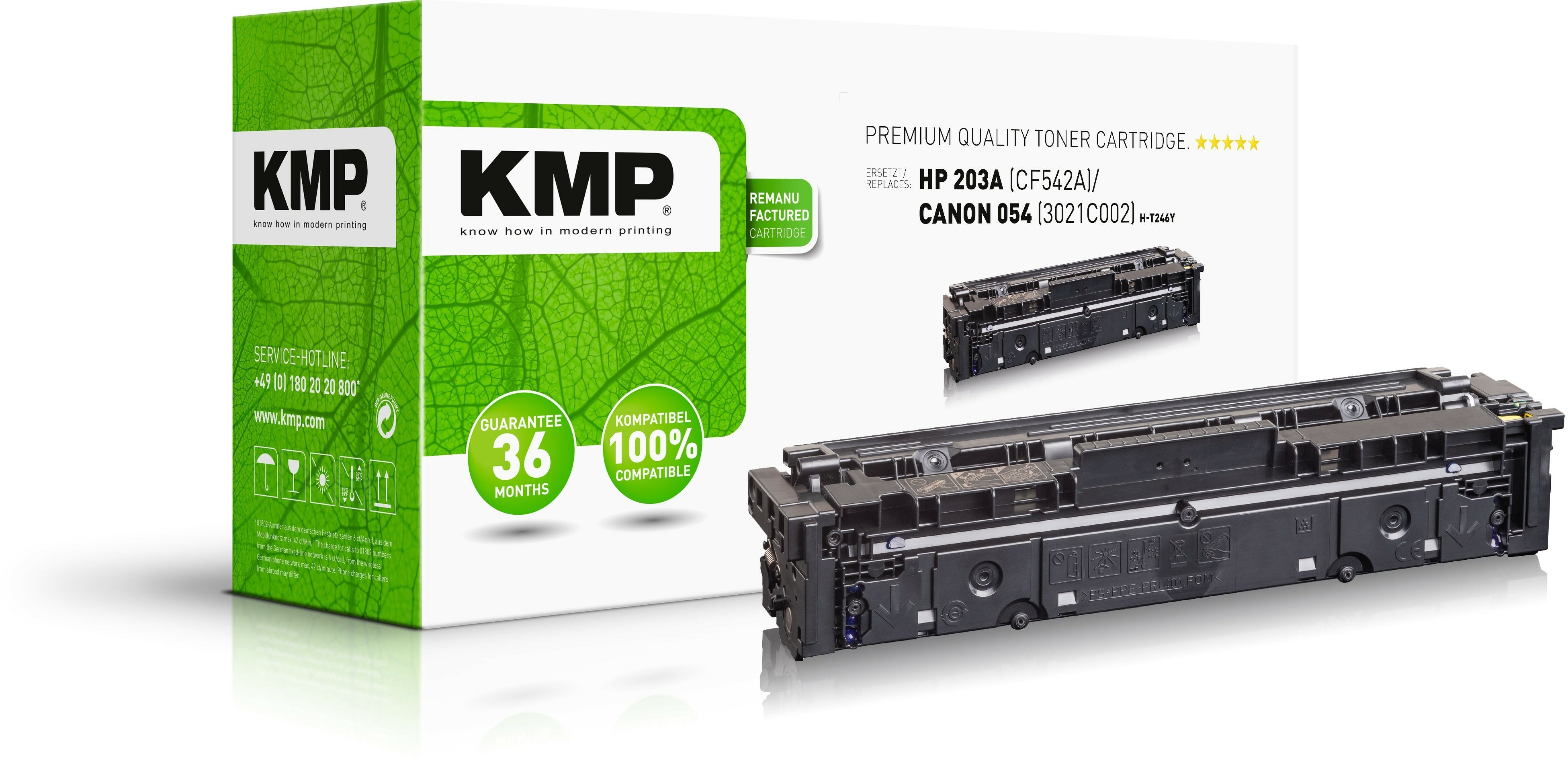 Kmp Toner Hp Cf542a Amarillo 1300 S. H-T246y Remanufactured