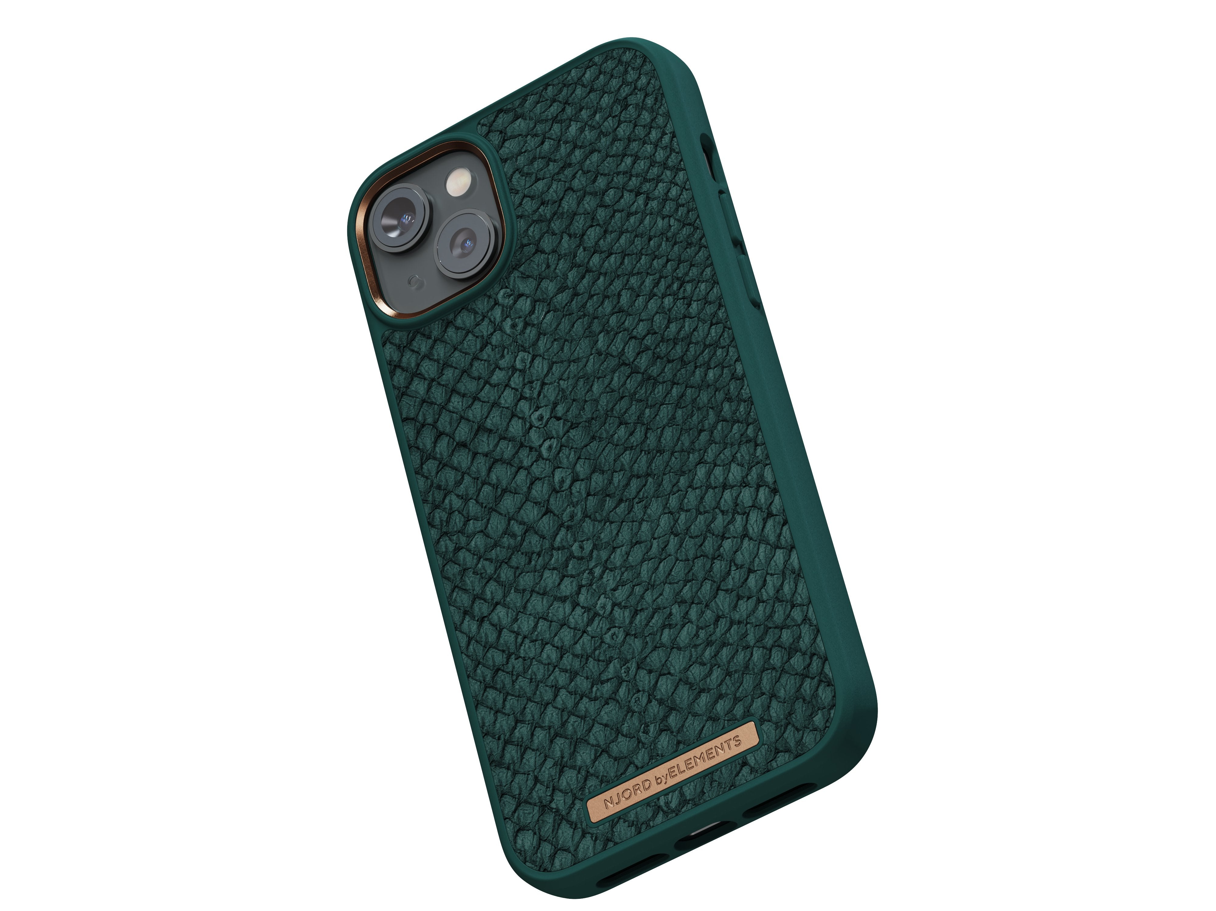 Funda Magsafe Iphone 12/13/14 Plus Piel De Salmon Verde Oscuro Njord