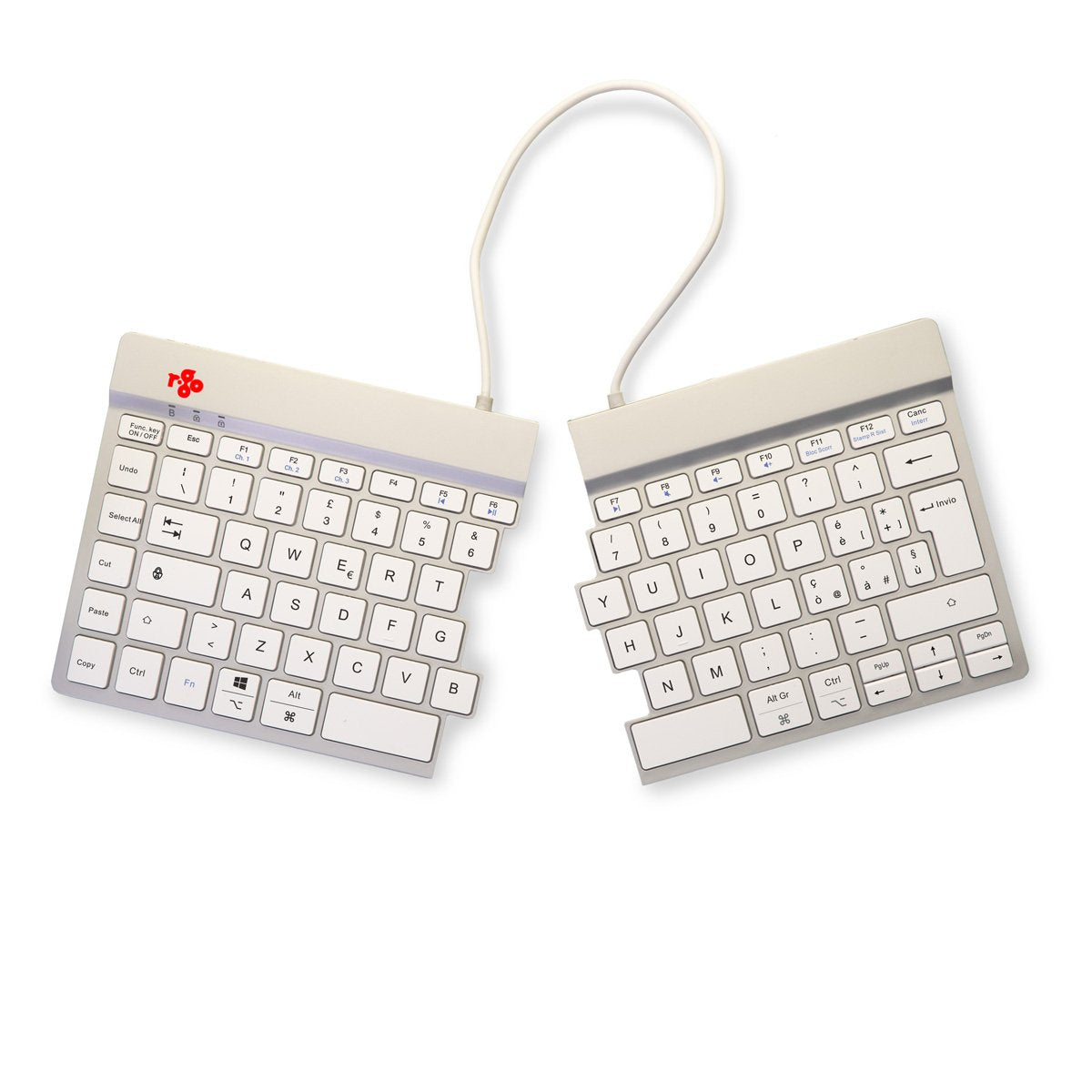 EAN 8719274492269 - R-Go Tools R-Go Split Break v2 teclado Universal USB + RF Wireless + Bluetooth QWERTY Italiano Blanco imagen 10