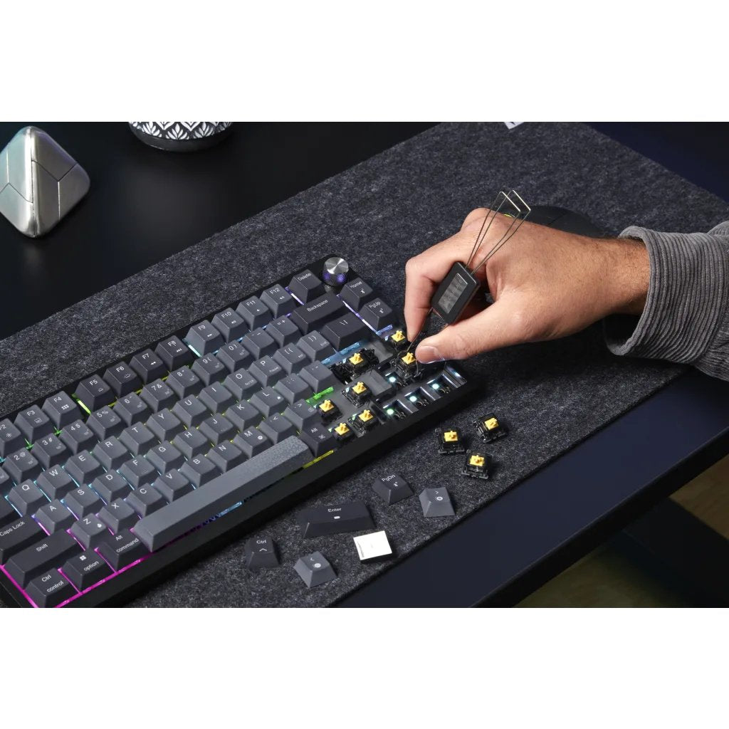 Corsair Gaming K65 Plus Wireless 75% Rgb Gaming Teclado, Mlxrojo- Negro, Gris