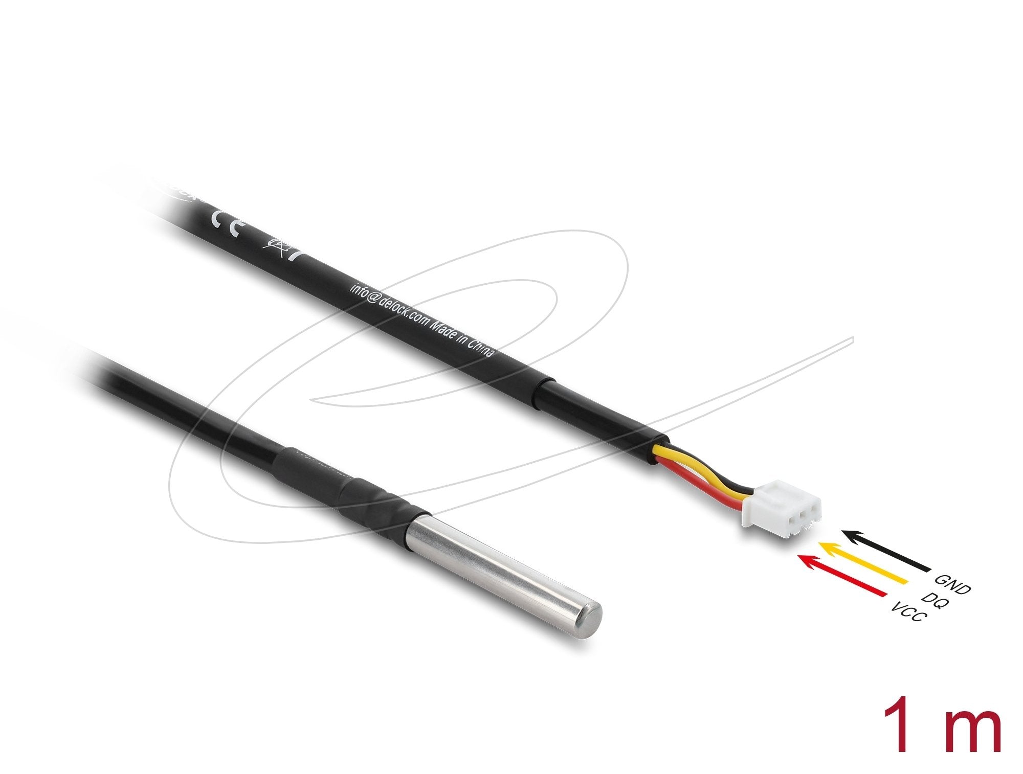 Delock Temperaturfühler-Cable Mit 3 Pin Pfostenbuchse Ds18b20 1 M