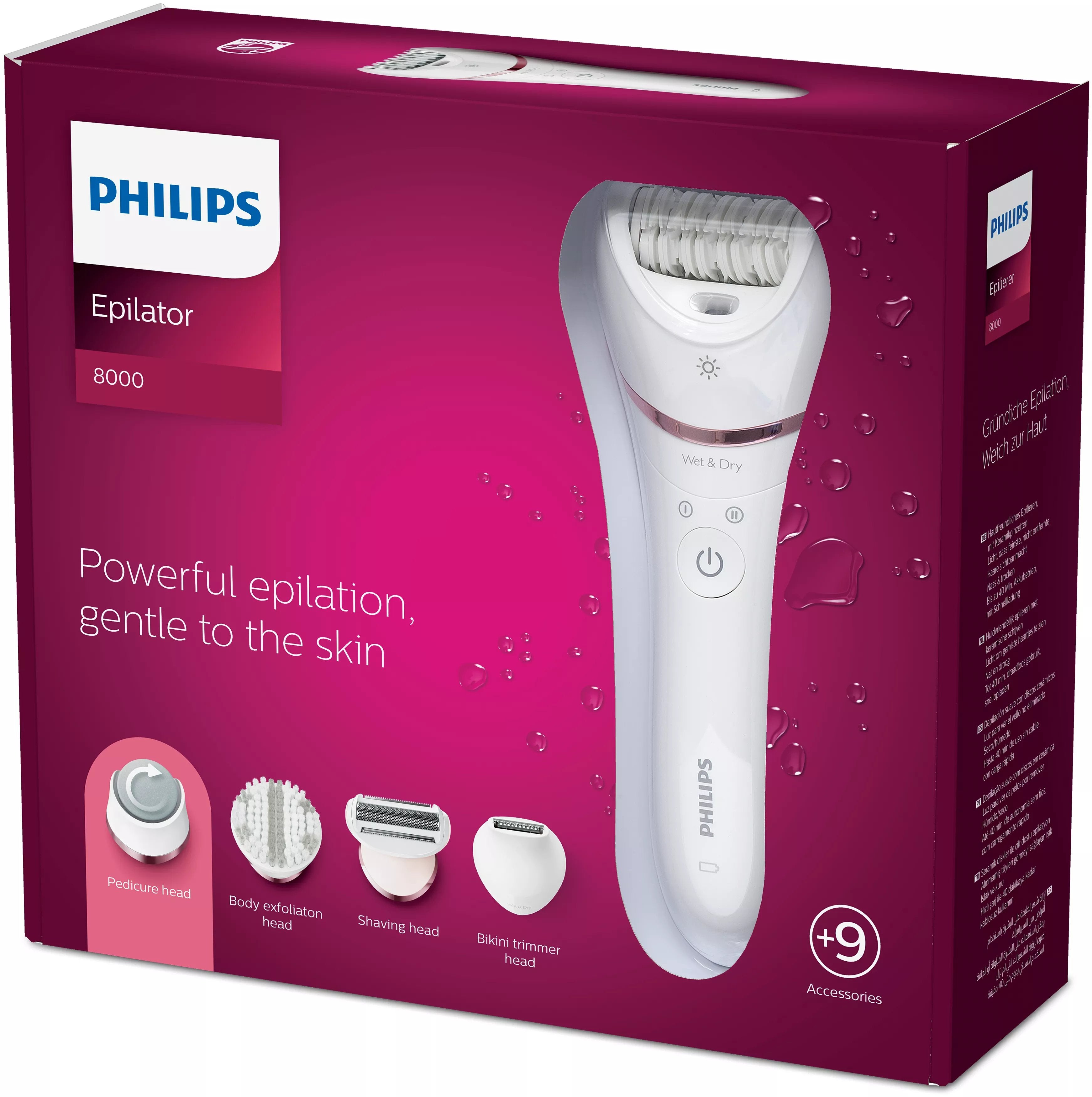 EAN 8710103935544 - Philips BRE740/10 depiladora Rosa, Blanco imagen 2
