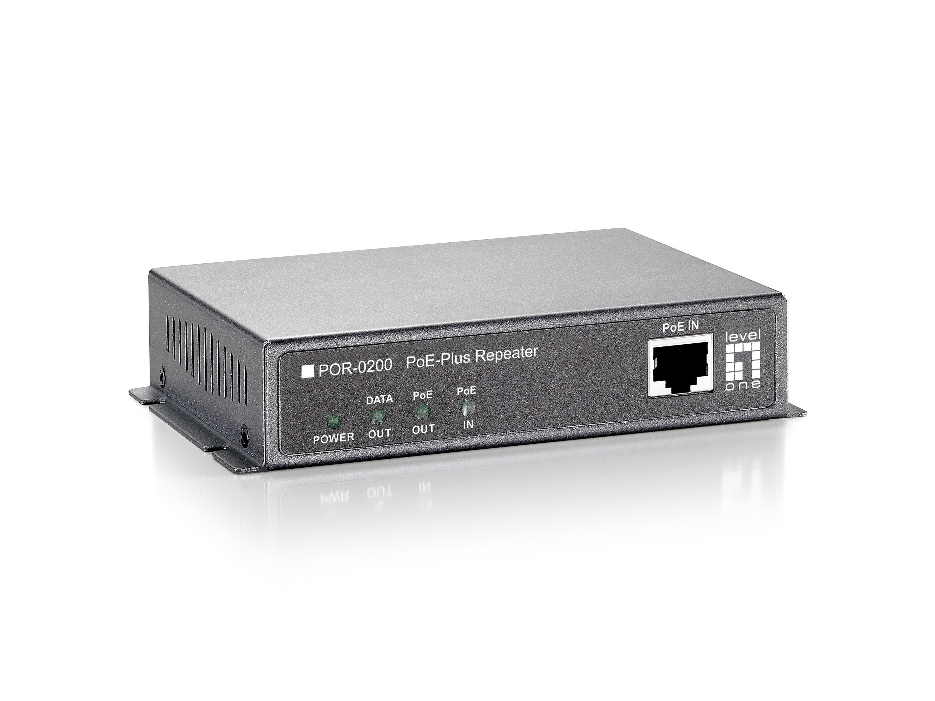 Levelone Repetidor Poe, Cascade, 802.3at Poe+, Repetidor De Red, 200 M, 10/100base-T(X), Ieee 802.3,Ieee 802.3af,Ieee 802.3at,Ieee 802.3u,Ieee 802.3x, Negro, Pared