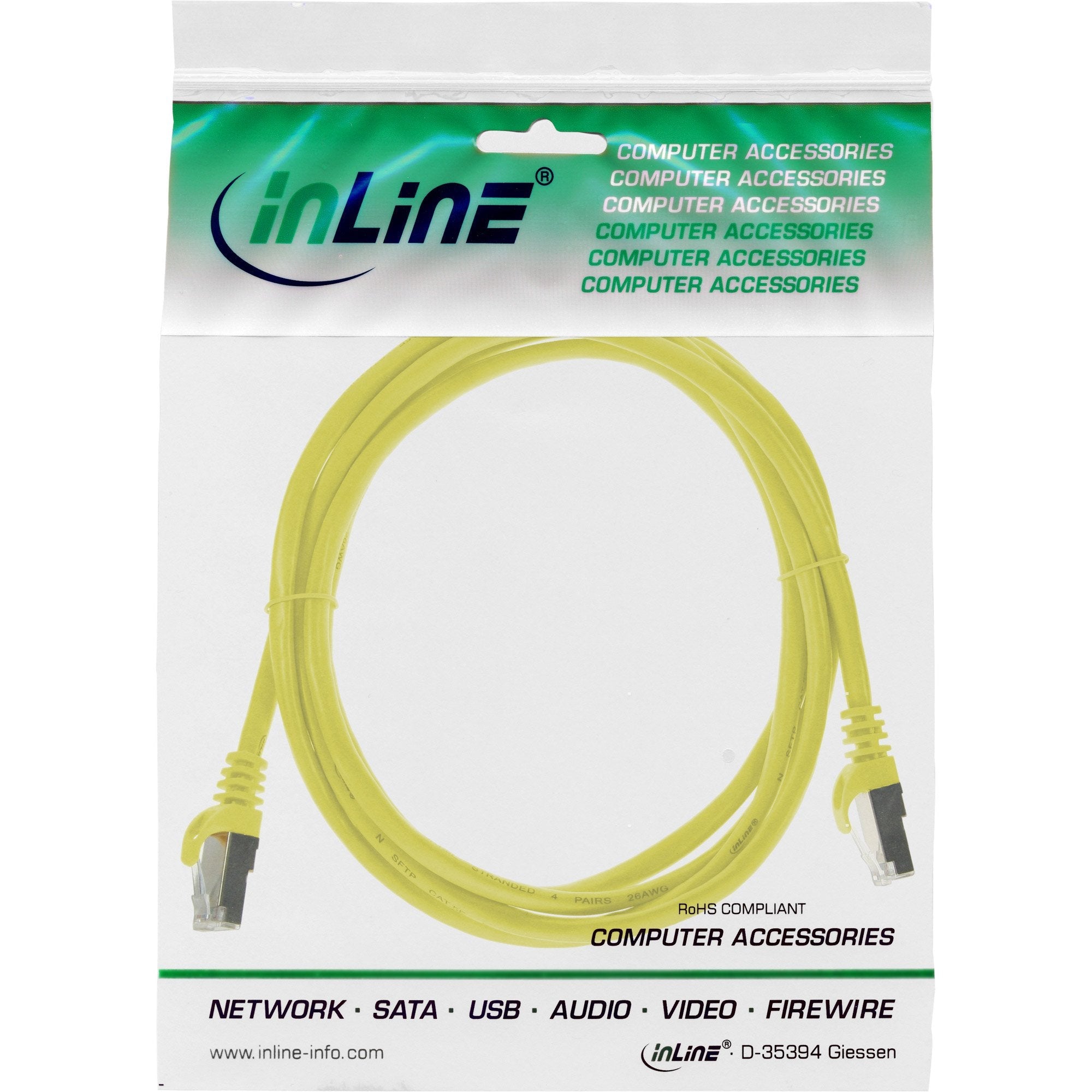Cable De Red Inline F/Utp Cat.5e Amarillo 1m