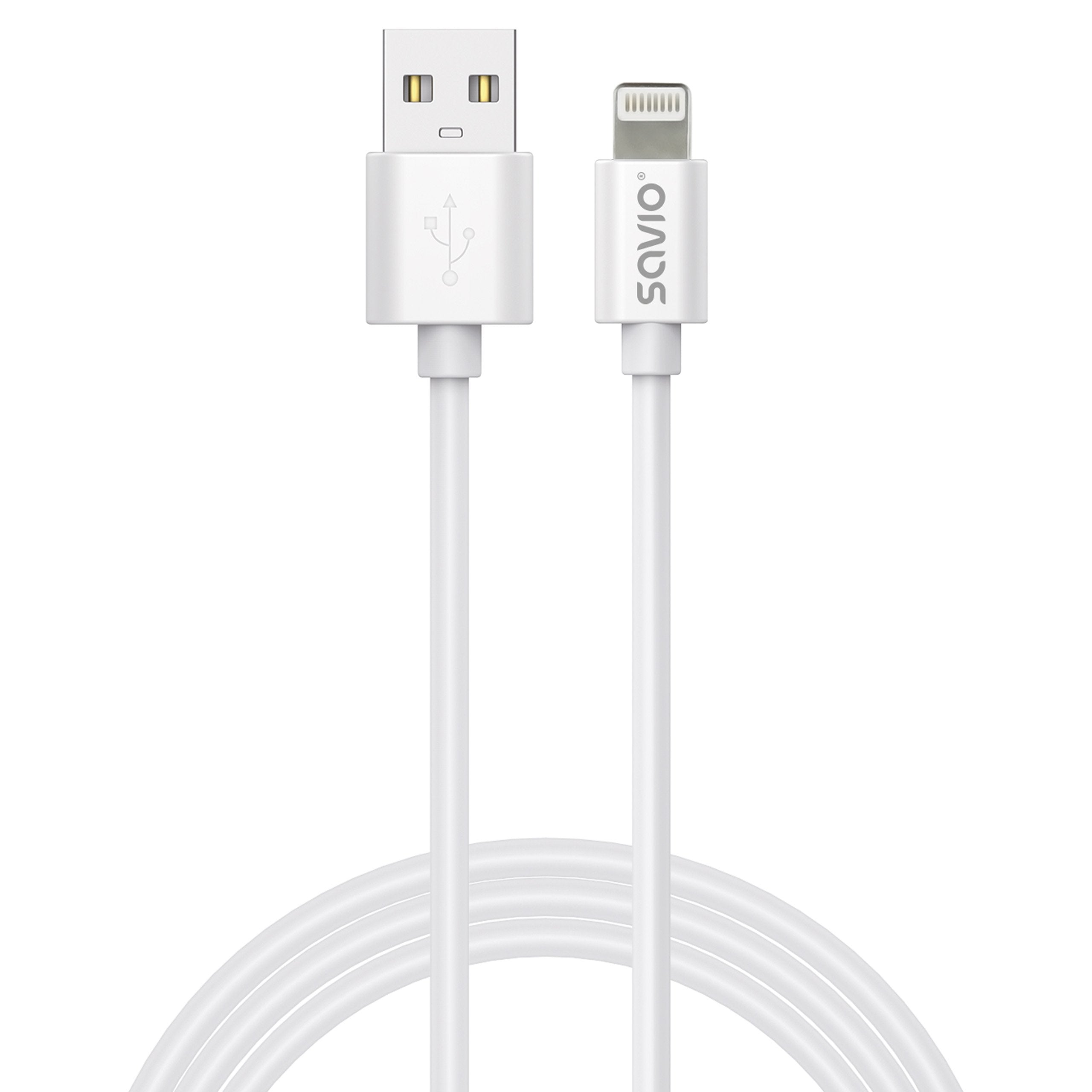 Savio Cl-193 Cable Usb Usb 2.0 2 M Usb A Usb C/Lightning Blanco