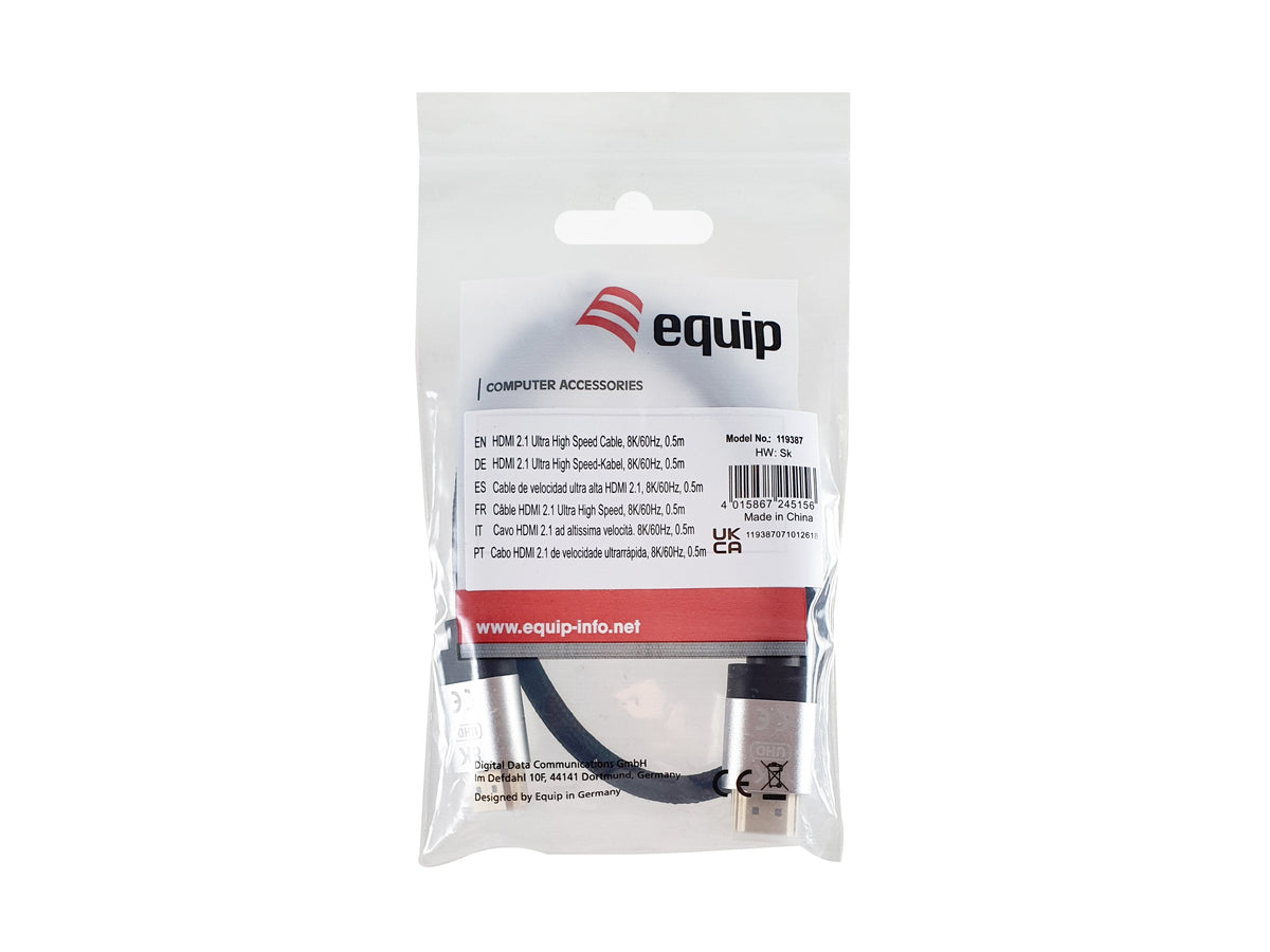Cable Hdmi Equip Hdmi 2.1 Ultra 8k High Speed Con Ethernet 0,5m 119387