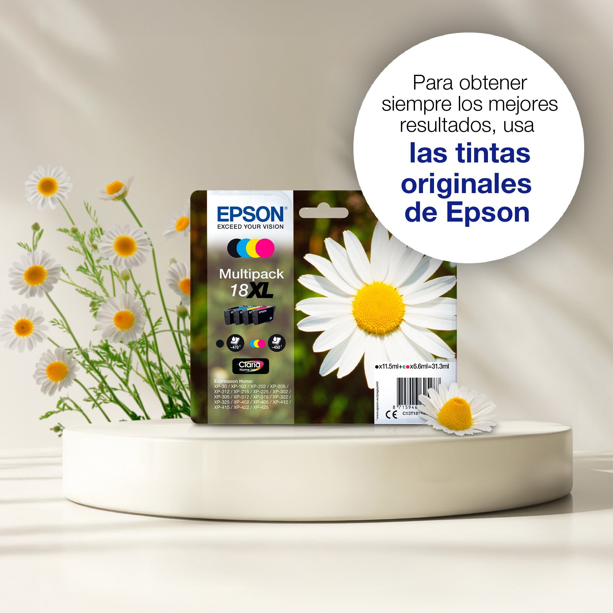EAN 8715946625294 - Epson Daisy C13T18164022 cartucho de tinta 1 pieza(s) Original High (L) Yield Negro, Cian, Magenta, Amari imagen 6