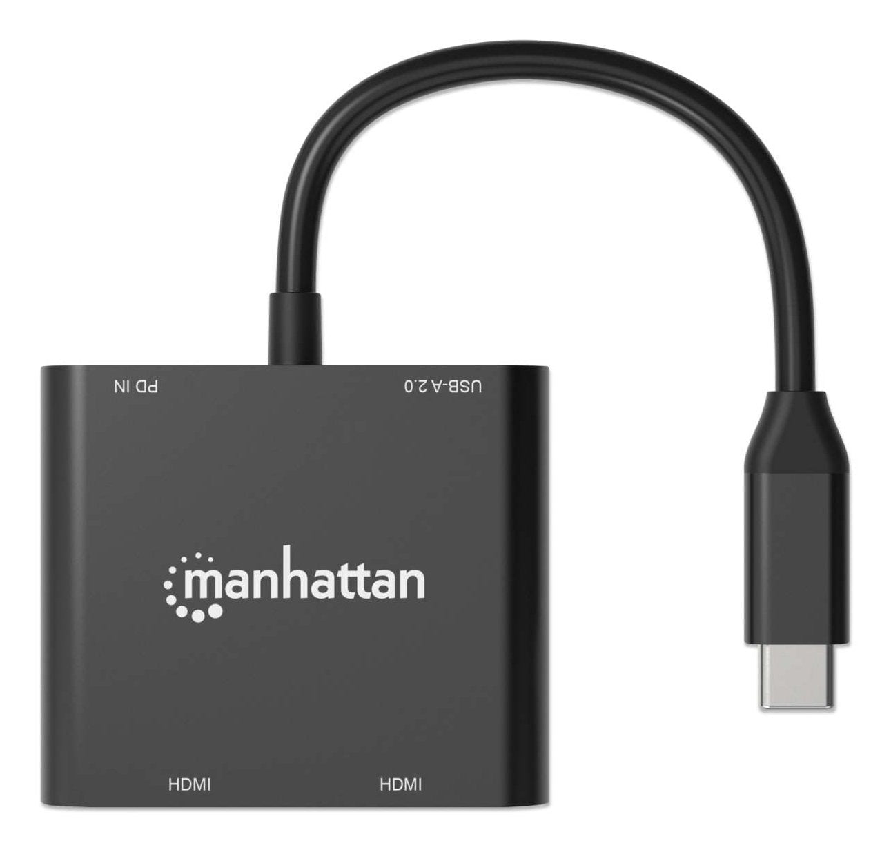 Manhattan Usb-C Pd A Dual-Hdmi-Monitor-Adaptador 4k 60hz