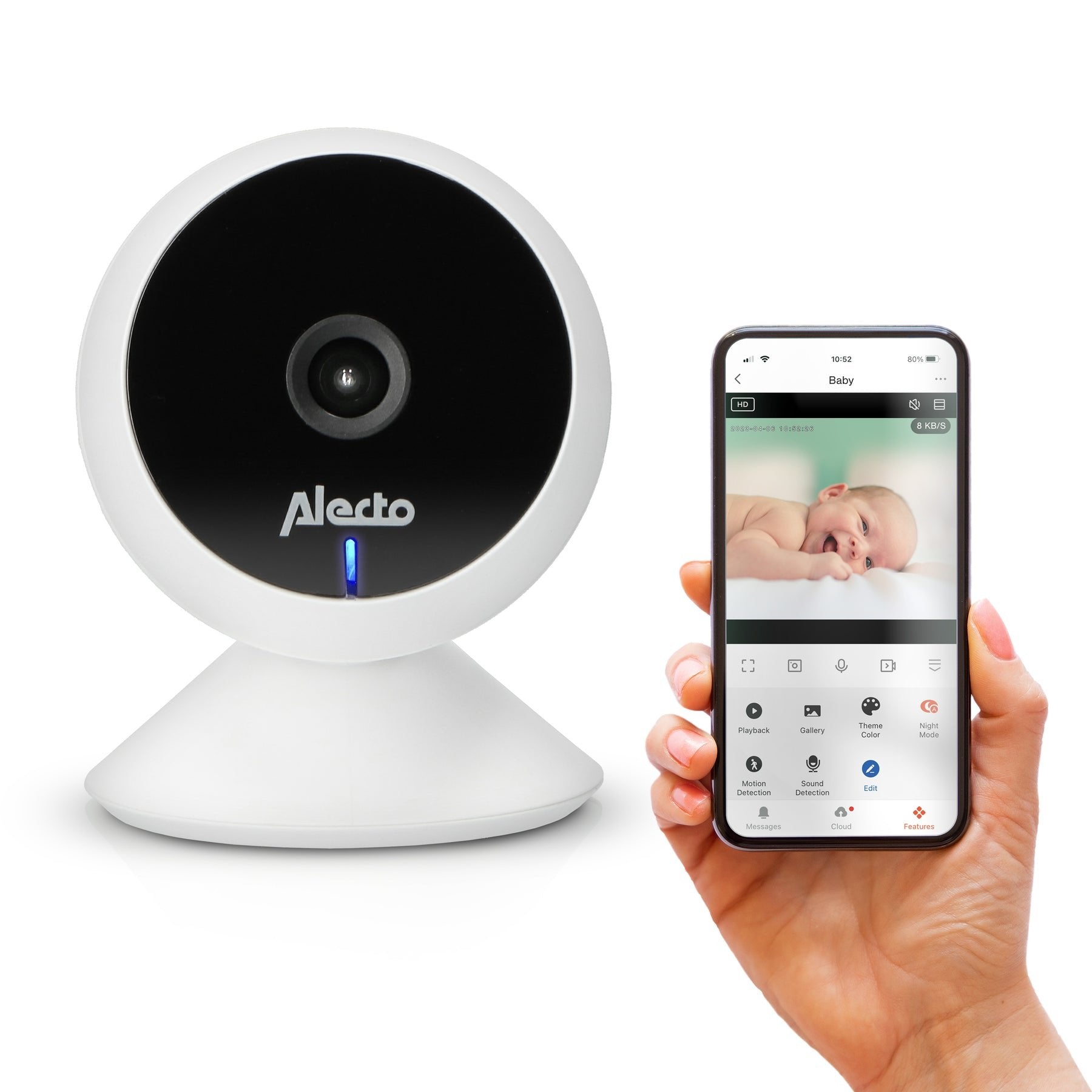 EAN 8712412594221 - Alecto SMARTBABY5 Wi-Fi Blanco imagen 2