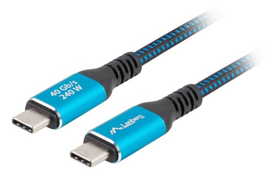 EAN 5901969441864 - Lanberg CA-CMCM-45CU-0020-BK cable USB 2 m USB C Negro, Azul imagen 1
