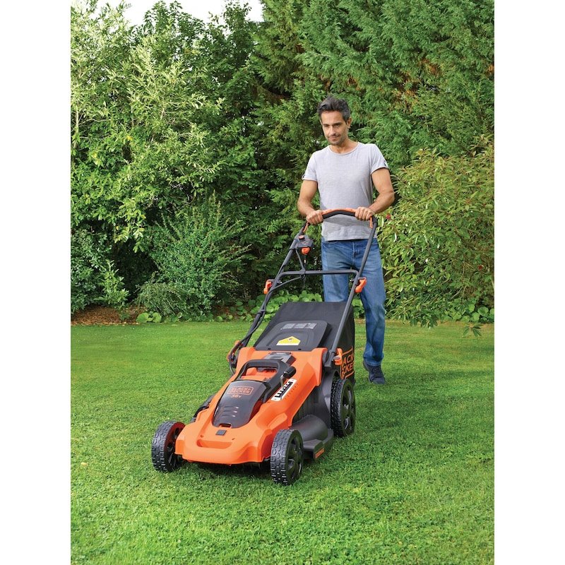 Cortacésped Inalámbrico Black+Decker Clma4825l2, 36 Voltios Naranja/Negro, 2 Baterías De Iones De Litio De 2,5 Ah Clma4825l2-Qw