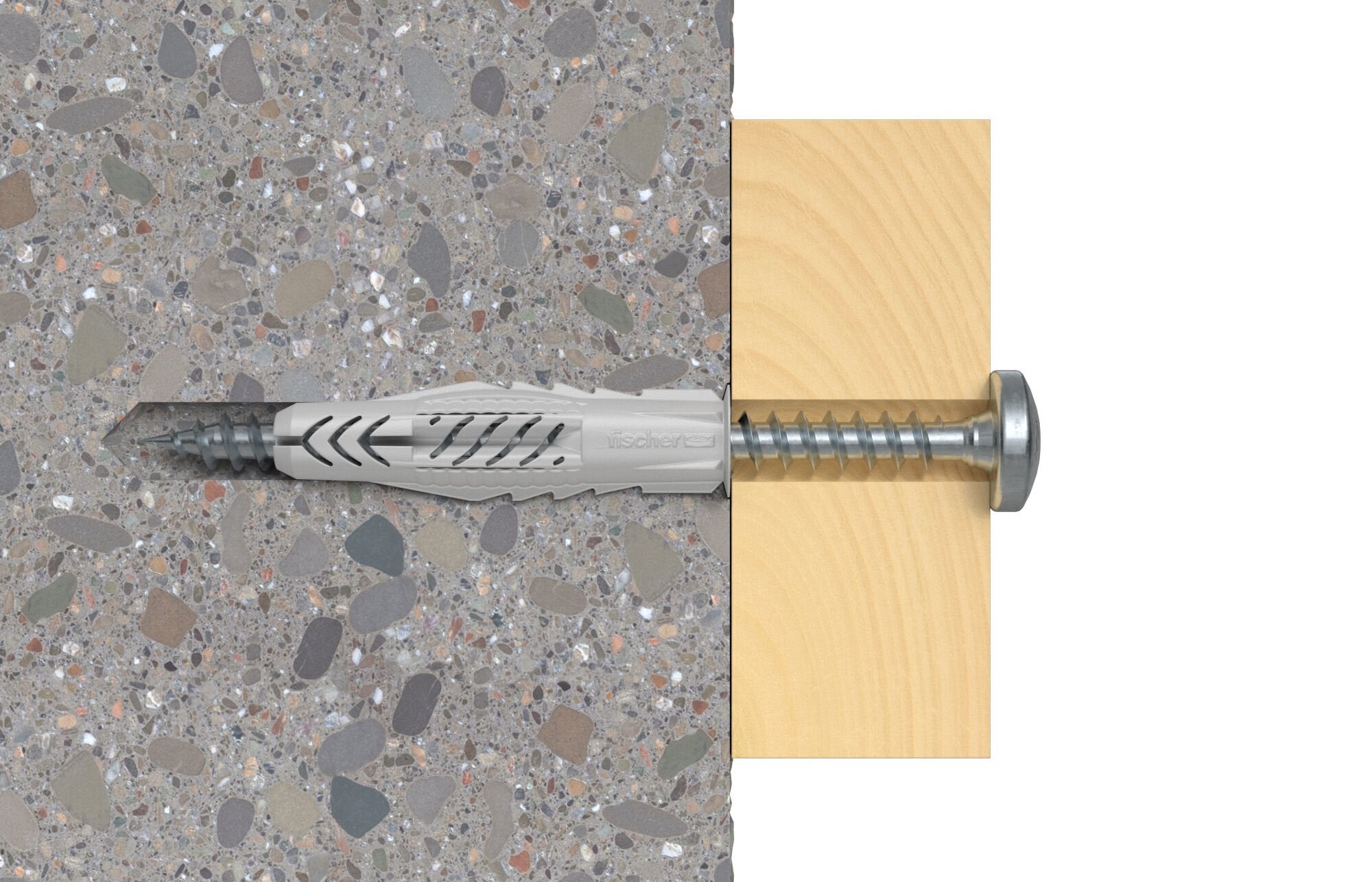 Fischer Taco Universal Ux 8x50 Gris Claro, 100 Unidades
