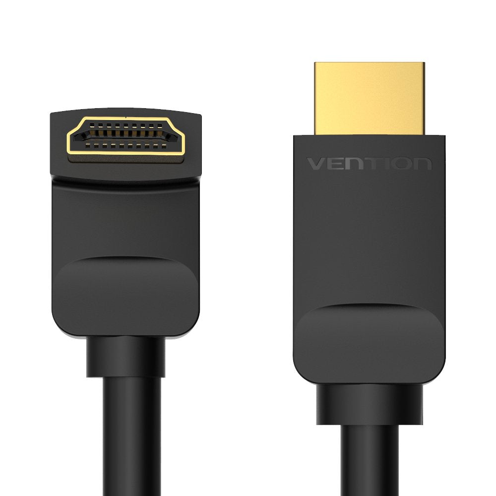 Cable Hdmi 2.0 4k Acodado Vention Aaqbg Hdmi Macho Hdmi Macho 1.5m Negro