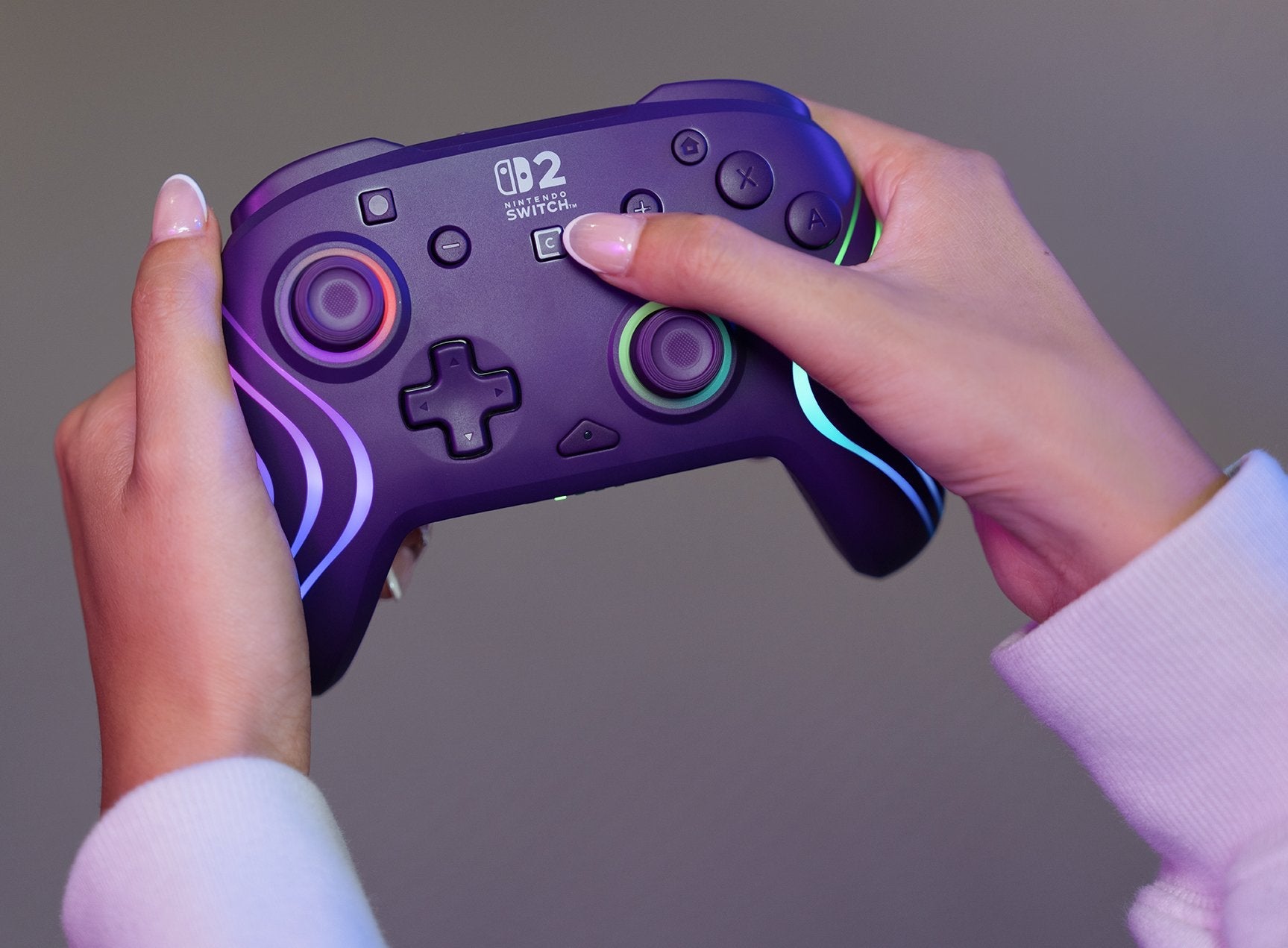Turtle Beach Afterglow Morado Mando De Juego Rgb Inalámbrico Para Nintendo Switch 2
