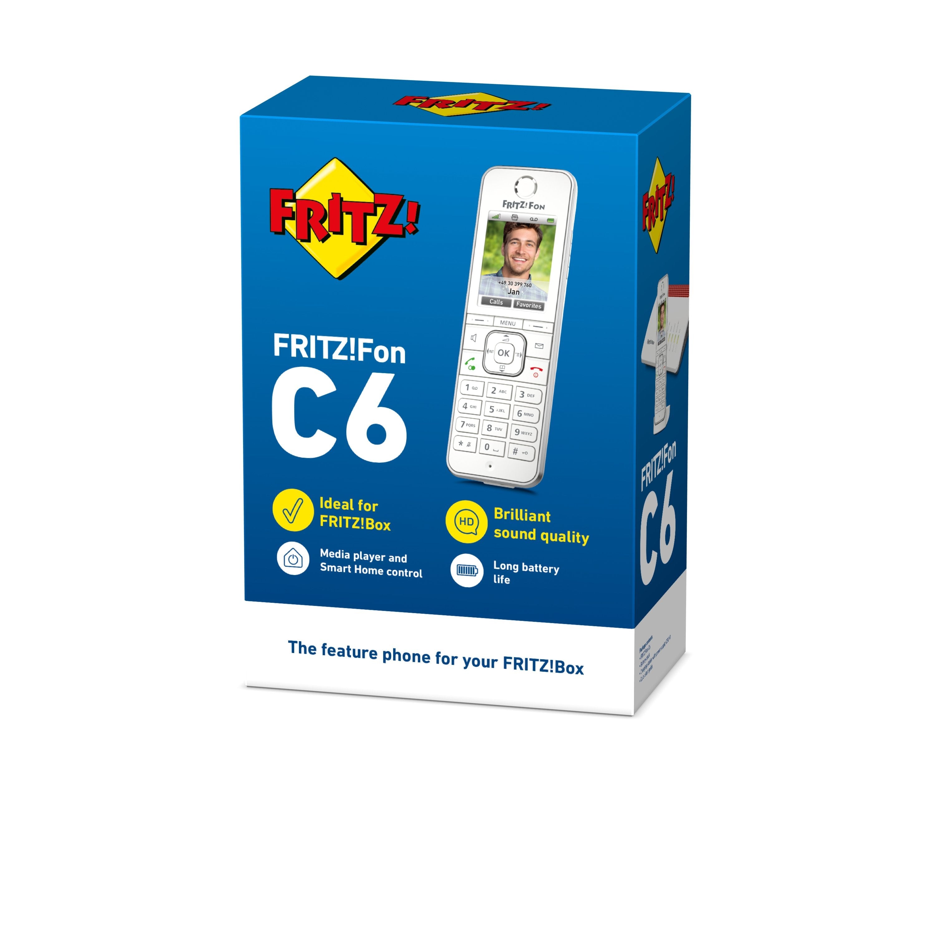 Teléfono Inalambrico Dect Digital Fritz! C6 Blanco Estandar Dect Gap/Pantalla Color/Manos Libres 20002875