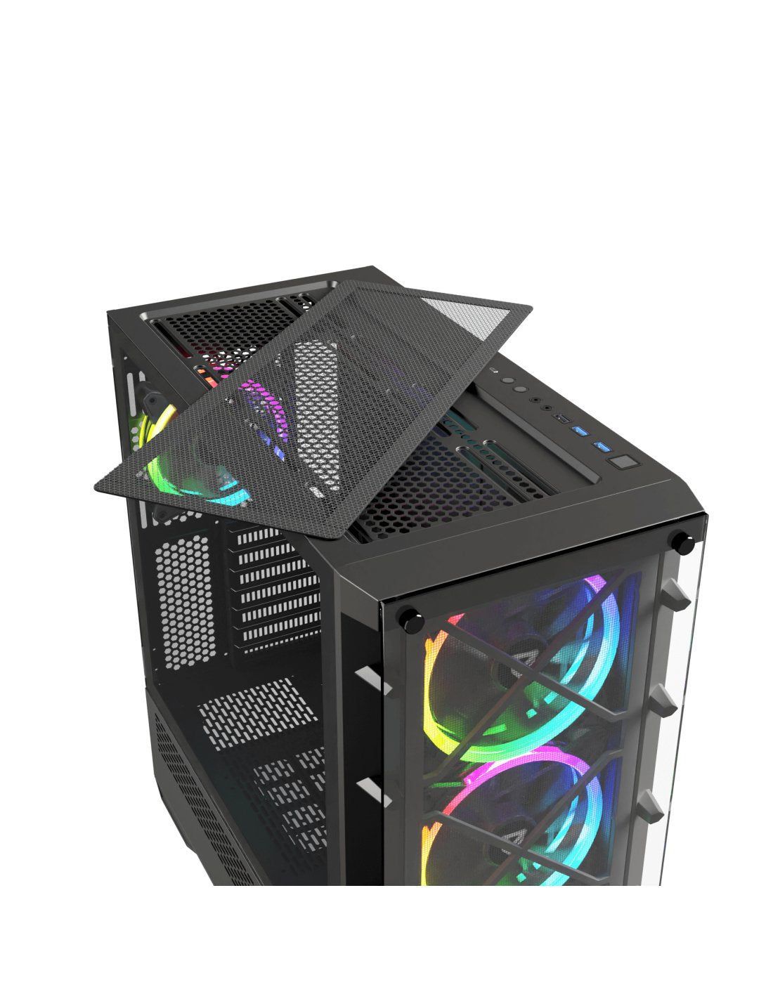 Nfortec Draco X Black Tempered Glass Usb 3.2 Black