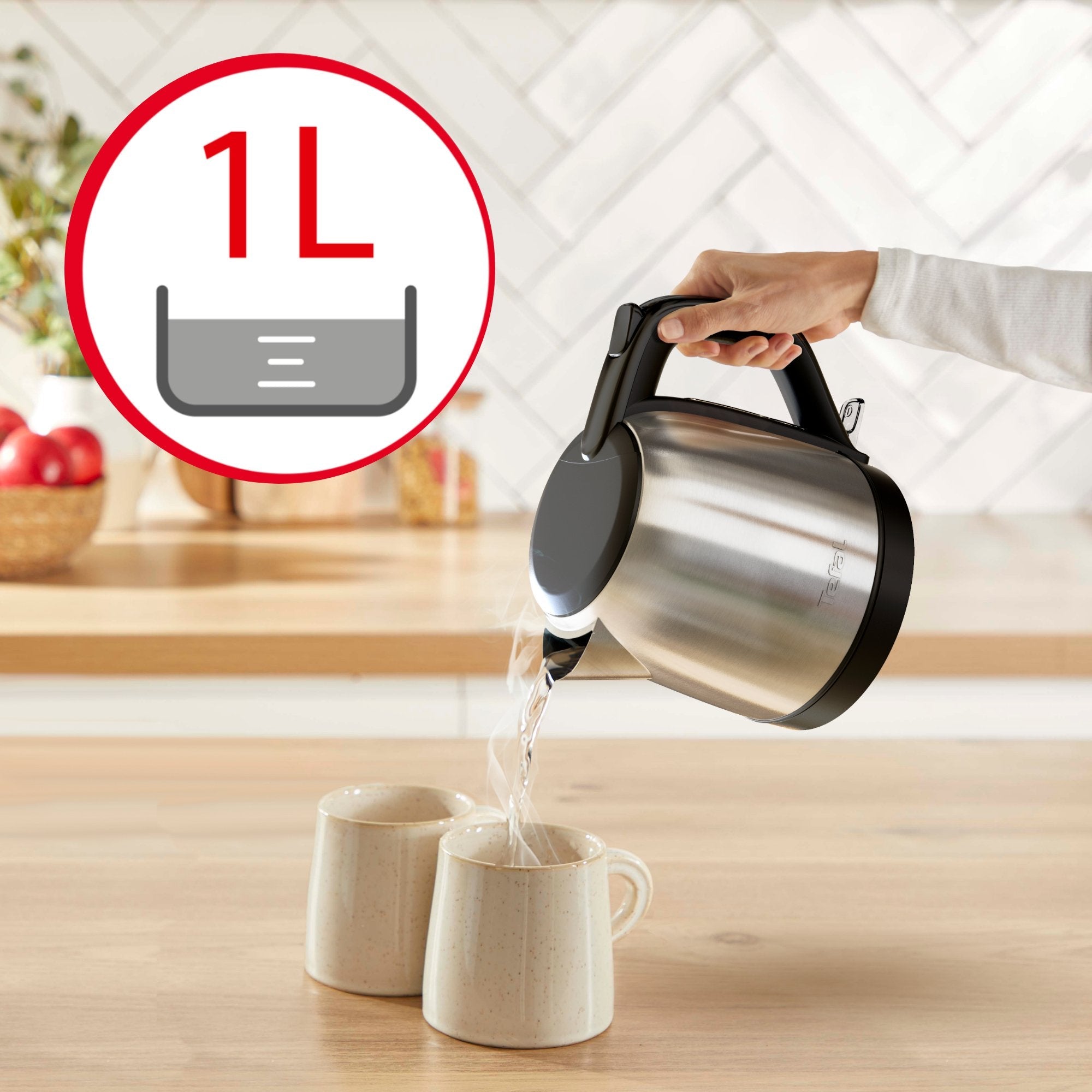 Tefal Ko5s2de Subito (Edelstahl/Negro, 2.400 Watt, 1 Liter) Ko5s2de