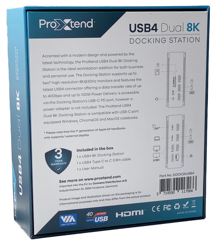 EAN 5714590117066 - ProXtend DOCK2XUSB4 base para portátil y replicador de puertos Alámbrico USB4 Gris imagen 5