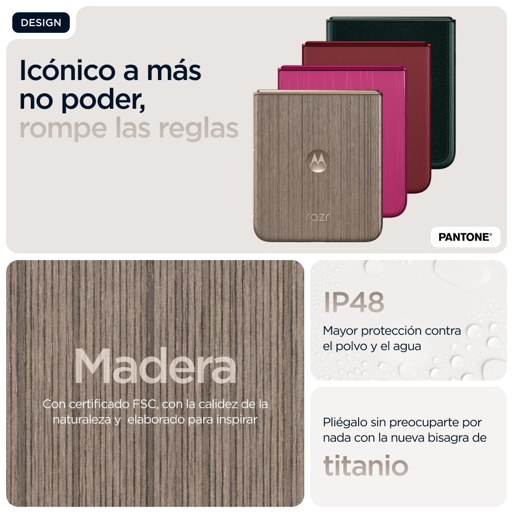 EAN 840023293238 - Motorola razr 60 ultra 17,7 cm (6.96") SIM doble Android 15 5G USB Tipo C 16 GB 512 GB 4700 mAh Madera imagen 32