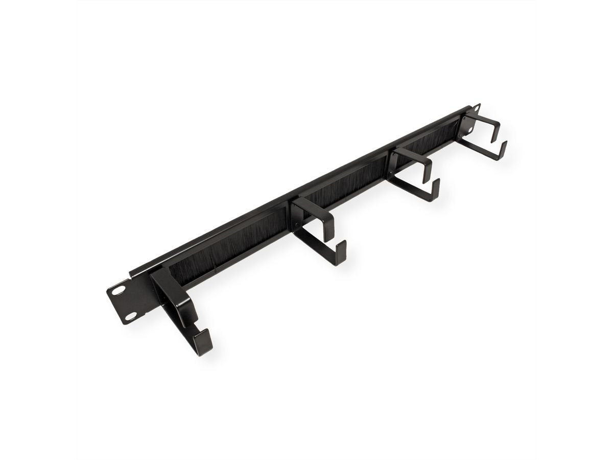 Roline 19-Zoll-Frontplatte, 4 Sen Typ G, Cabledurchfhrung (Brste), Schwarz