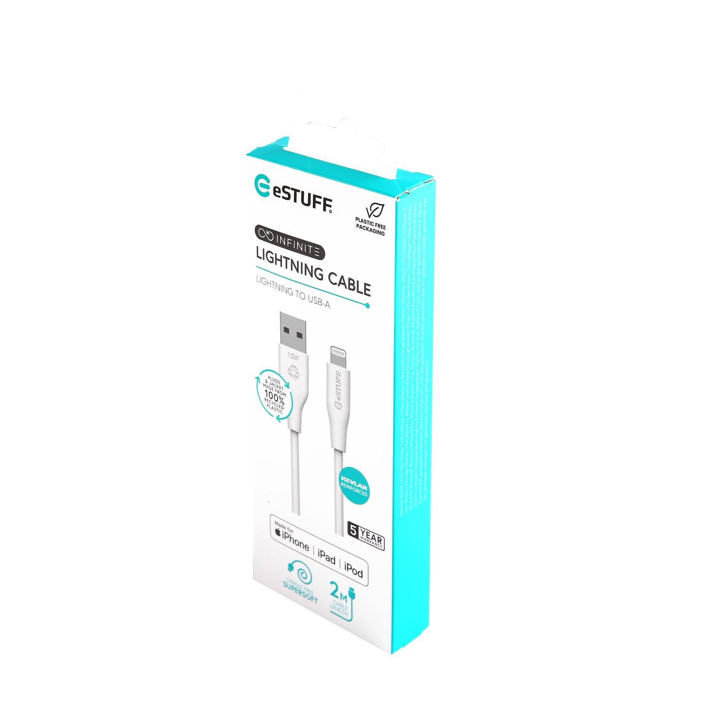 EAN 5715063032213 - eSTUFF ES601270 cable de conector Lightning 2 m Blanco imagen 3