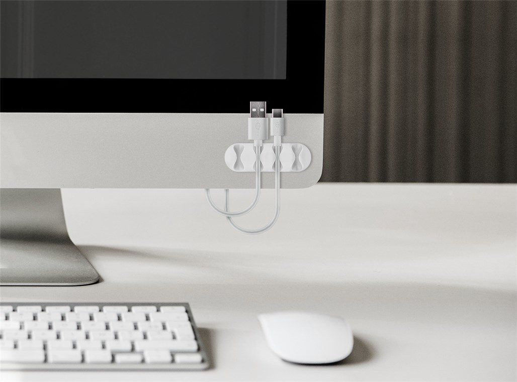 Juego De 2 Piezas Para Organizar Y Sujetar Cables, Extraíble, Gestión De Cables 4 Ranuras, Blanco, Blister