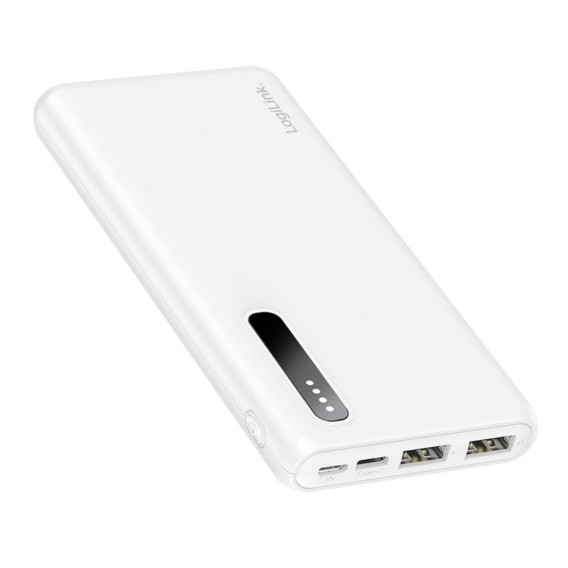 Bateria Externa Power Bank   8000, 2x Usb-A,  Blanco Logilink