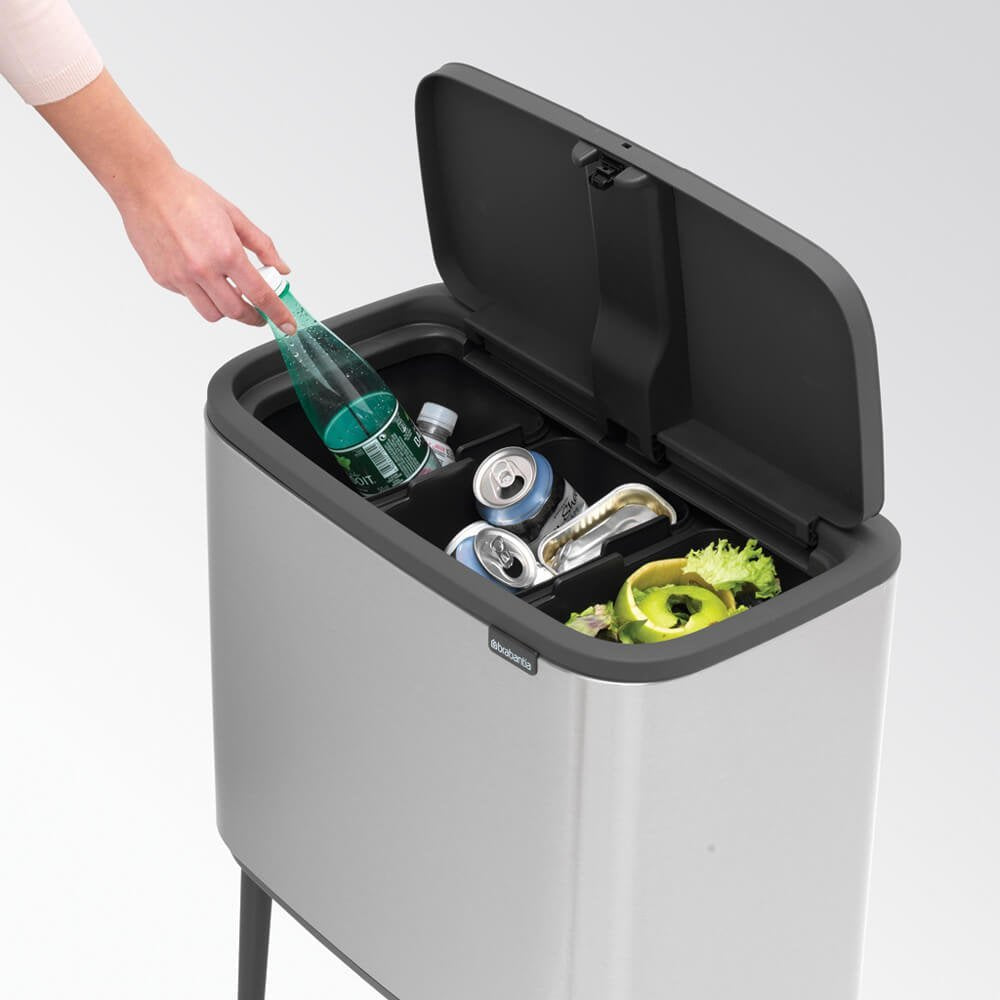 Brabantia 316081 Papelera 33 L Rectangular Acero Inoxidable Negro, Acero Inoxidable