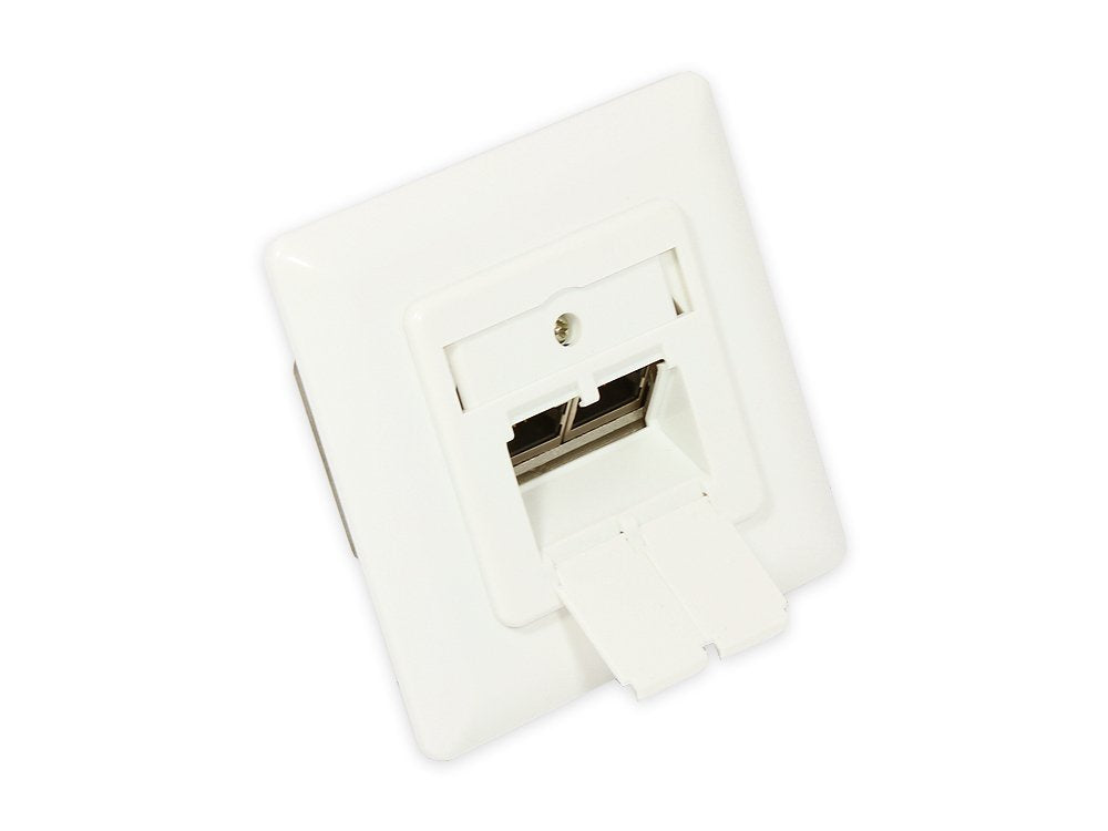 Netzwerkdose Cat. 6, 2xrj45, Geschirmt, Universal Inkl. Aufputzgehäuse, Designfähig, Vertikale Cablezuführung, Perlweiss Ral1013, Good Connections®