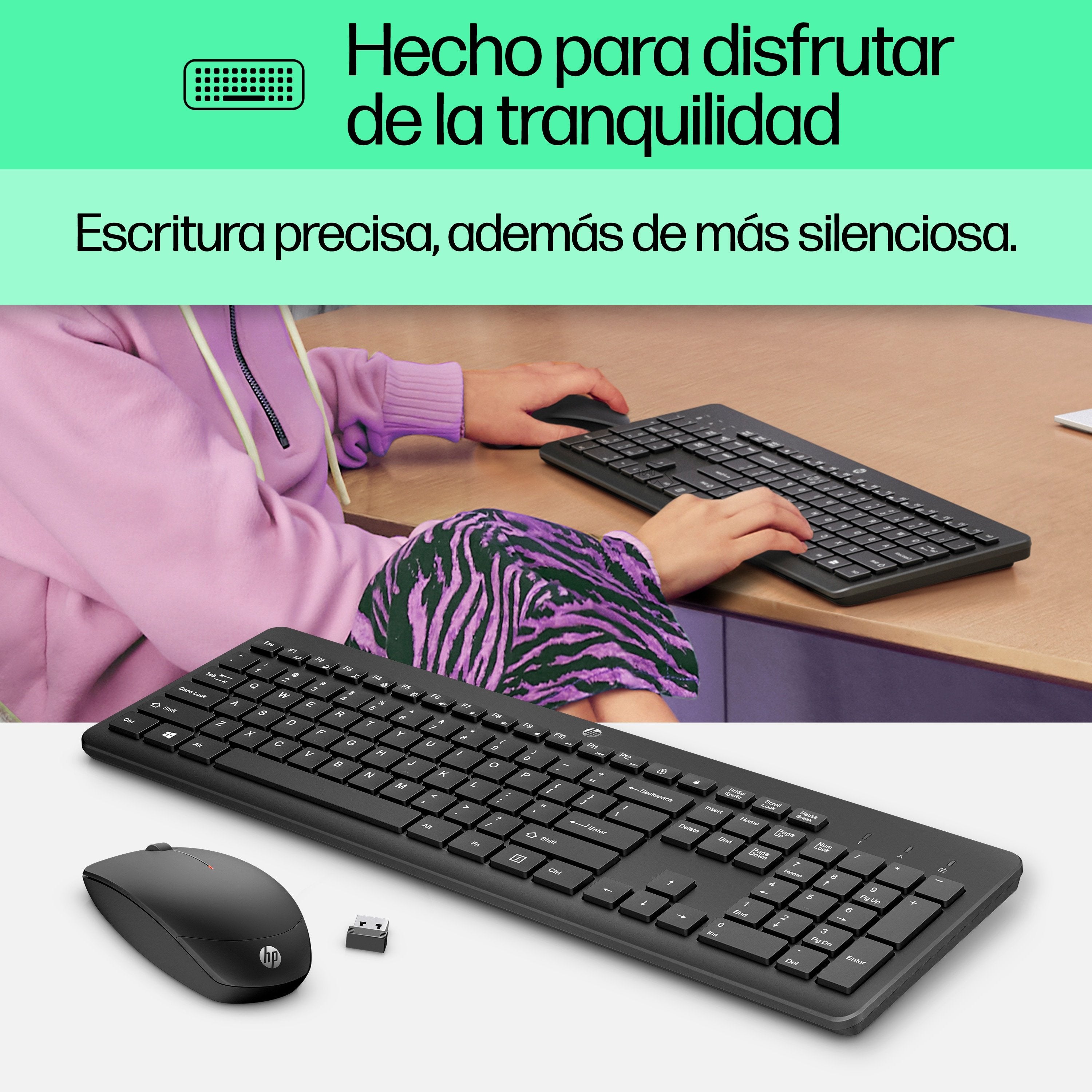 EAN 0195122117832 - HP 230 Wireless Mouse and Keyboard Combo teclado Ratón incluido Oficina RF inalámbrico Negro imagen 6