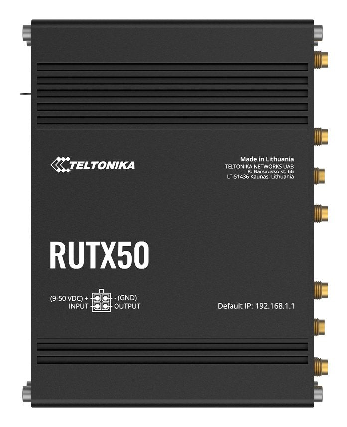 EAN 4779051844524 - Teltonika RUTX50 router inalámbrico Gigabit Ethernet Doble banda (2,4 GHz / 5 GHz) 5G Negro imagen 1
