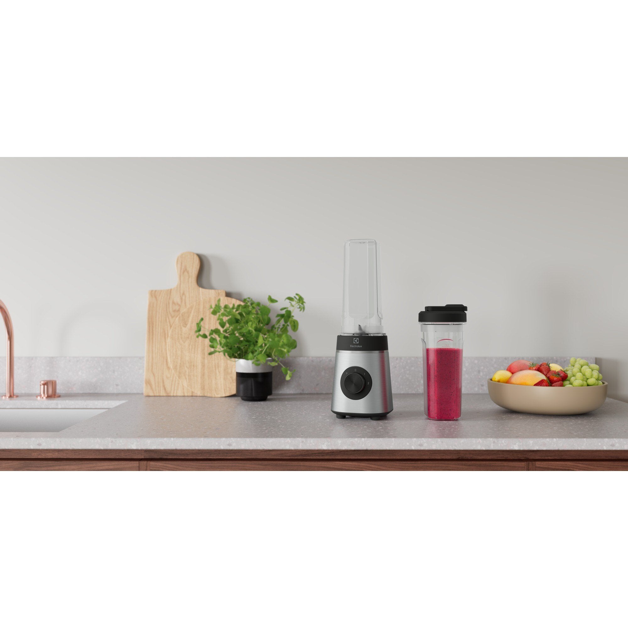 Batidora De Vaso Electrolux E4cb1-6st 1 L  350 W Negro, Acero Inoxidable, Transparente